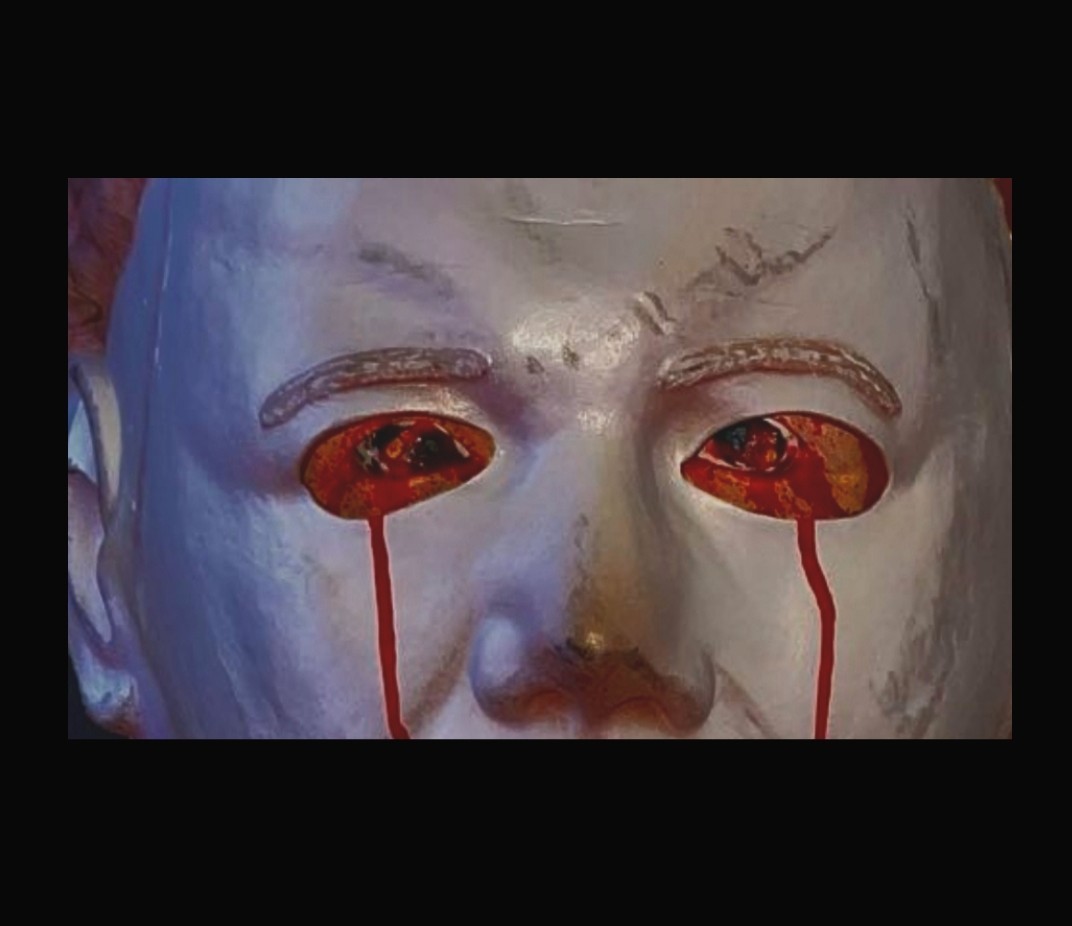 Halloween II, 1981 Michael Myers Warlock H2 MASK INSERT, Damage Blood Tears