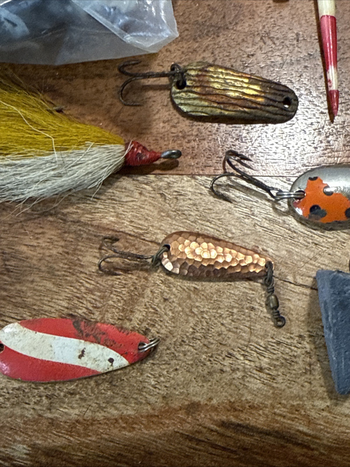 Lot Fishing Supplies Vintage Flies Lures Line Weights Scale Hooks