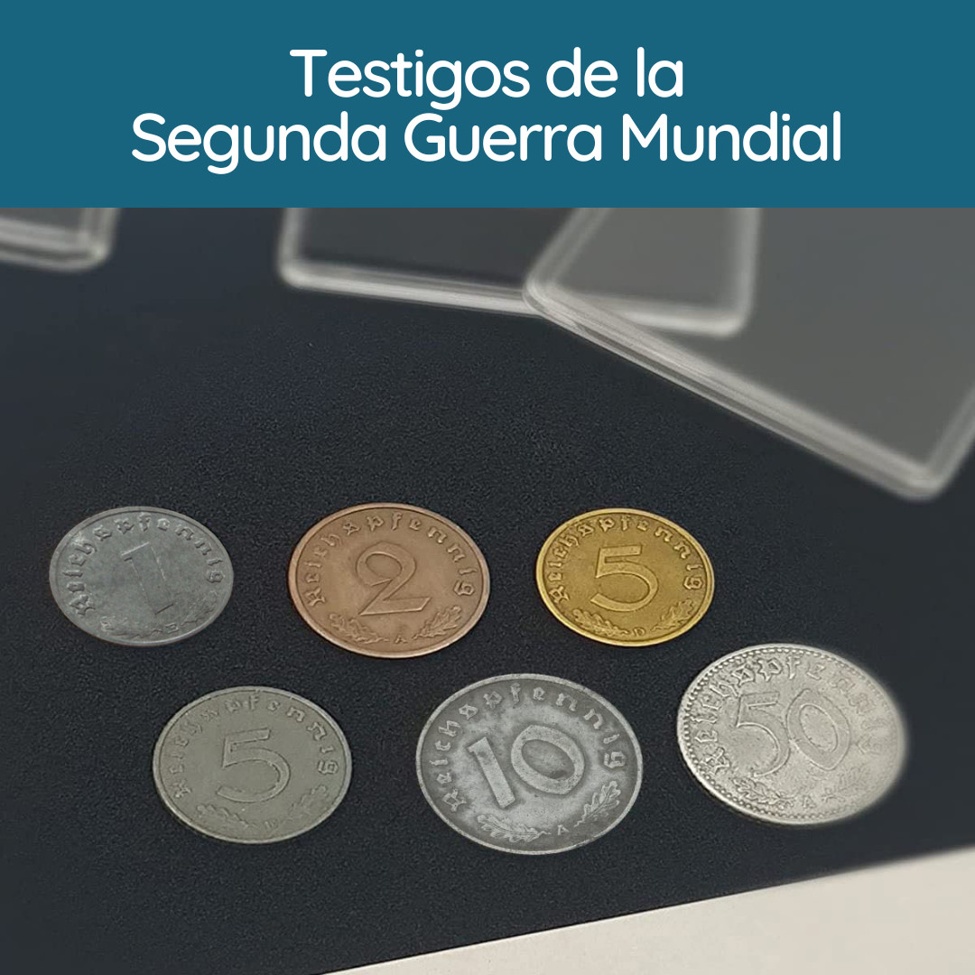 IMPACTO COLECCIONABLES - 6 WWII German Coins (1936-1945) | Third Reich COA Set