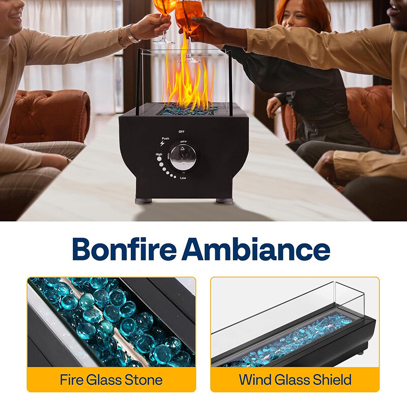 40,000 BTU Propane Fire Pit 30-inch Outdoor Fireplace Smokeless for Patios