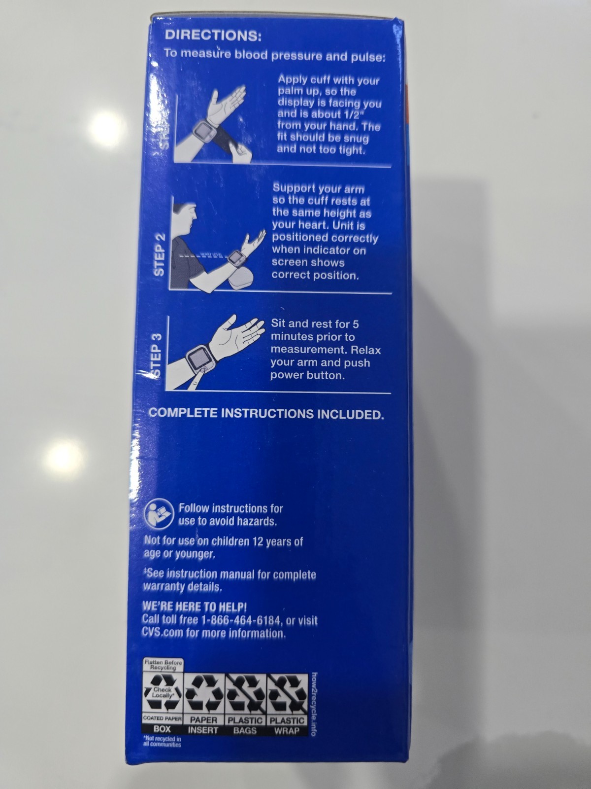 CVS WRIST BLOOD PRESSURE MONITOR, Bluetooth Series 600