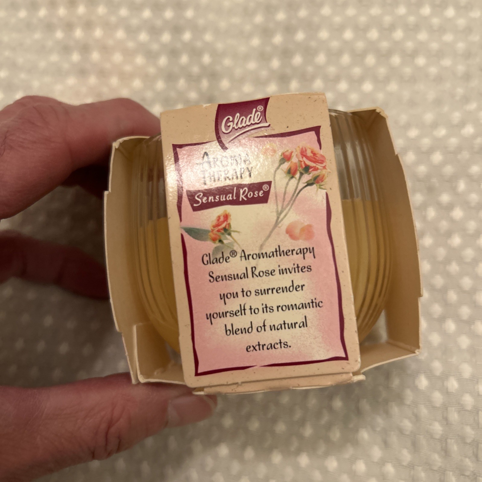 Glade Sensual Rose Candle Scents 4 Oz New Aroma Therapy Vintage 1999 Retired