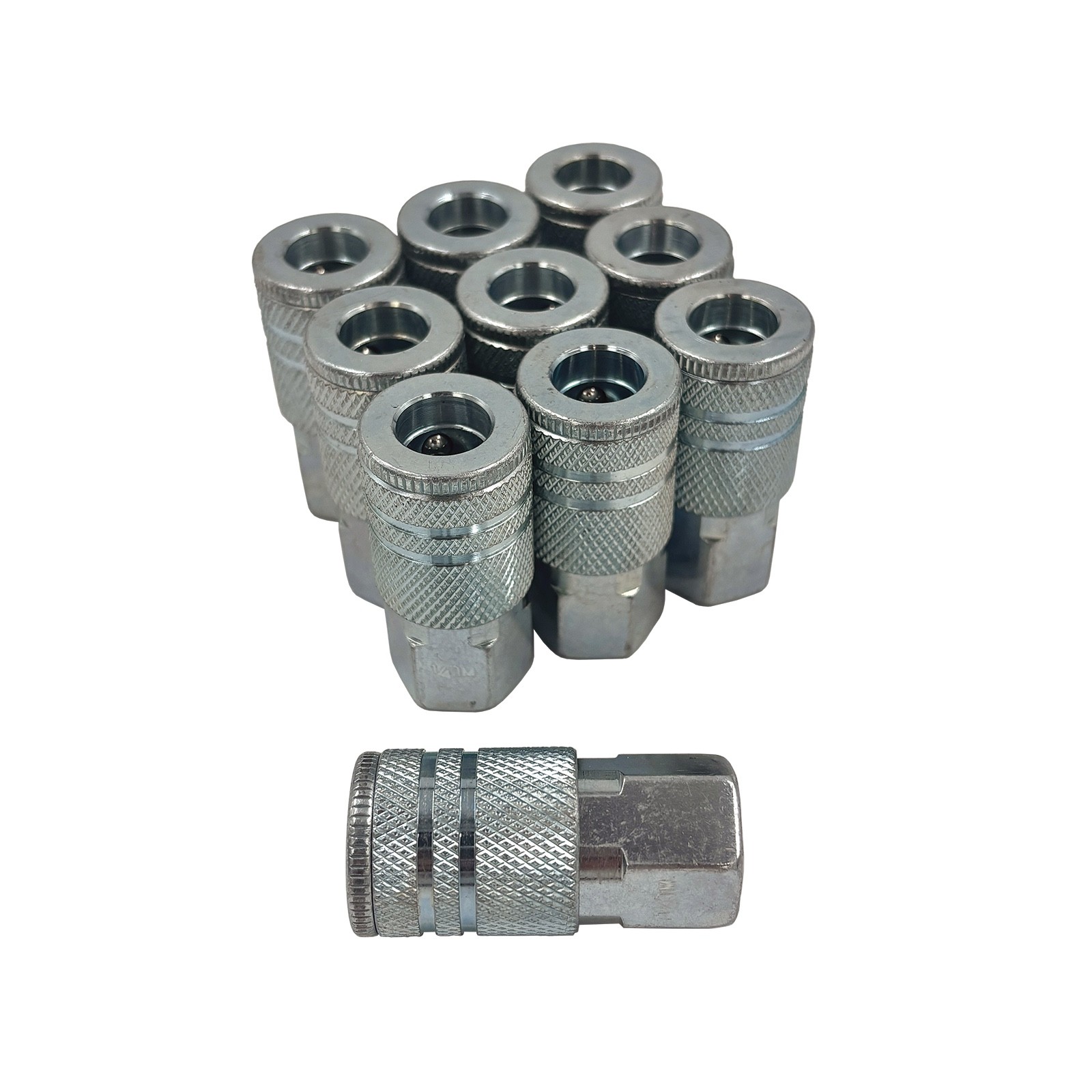 10PACK -  I/M Industrial Style Air Quick Coupler 1/4" x 1/4" Female NPT - Steel