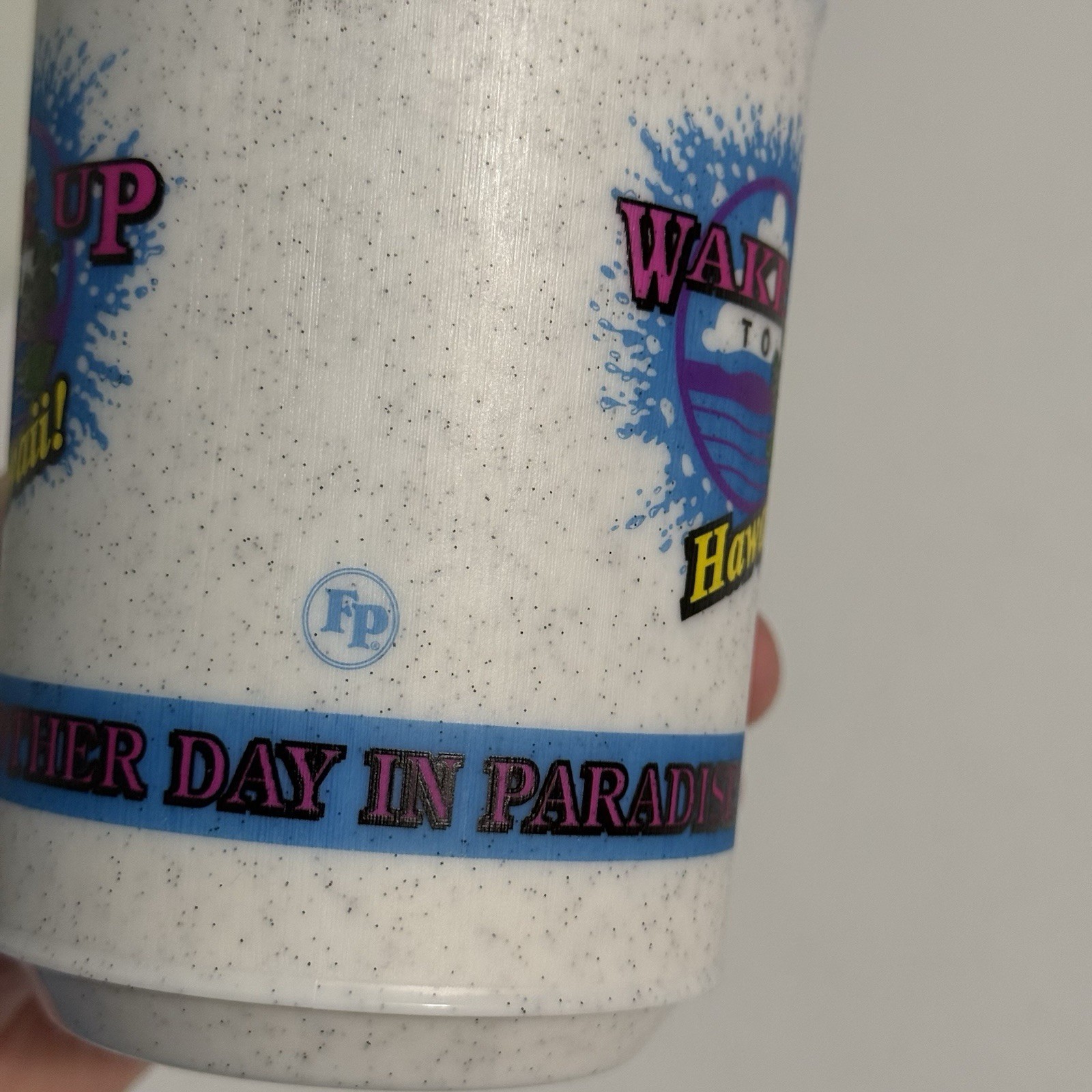 TWO Vintage Fountain Drinks Splash Into Hawaii Aladdin Travel Mugs Cups W/Lids