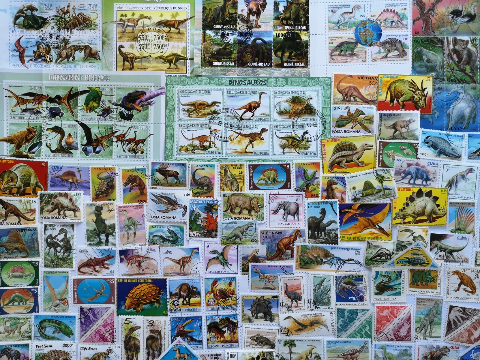 Dinosaur & Prehistoric Animal Stamps Collection - 25 to 500 Different Stamps
