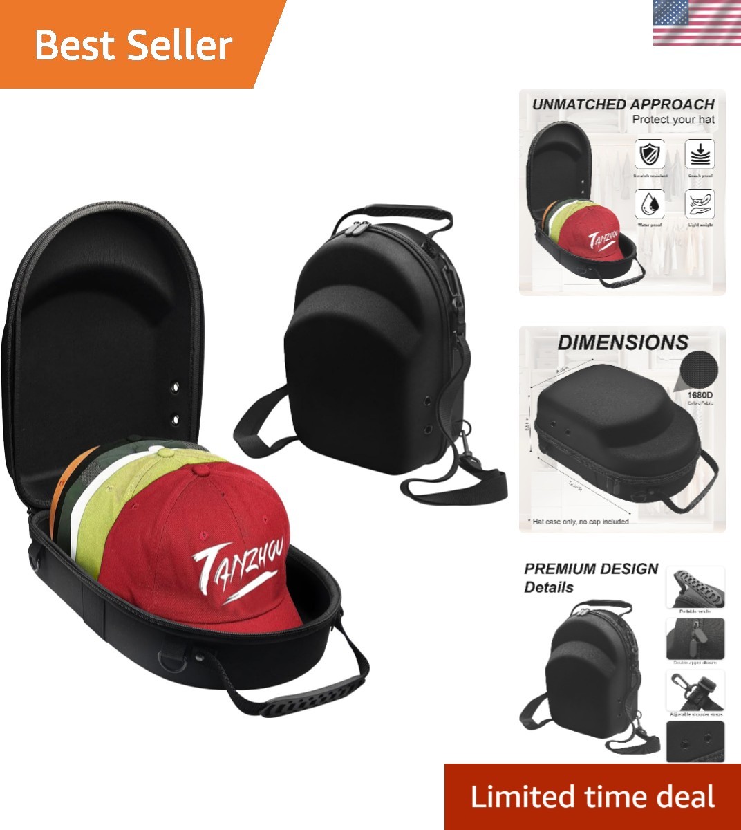 Compact Hat Protector Case with Adjustable Strap - Ideal for Travel & Gifting