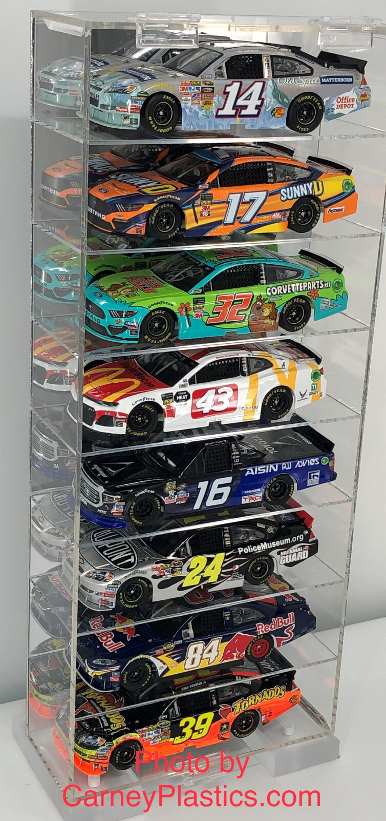 NASCAR 1:24 Diecast Display Case 8 Car Vertical