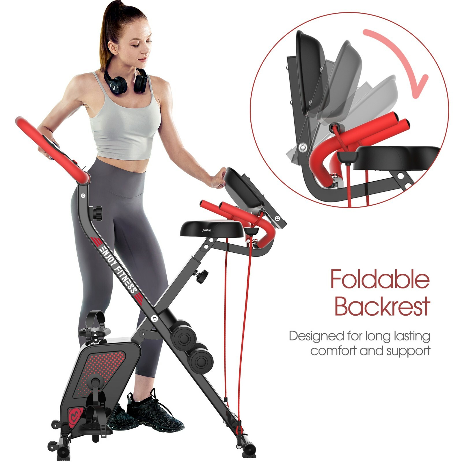 Folding Stationary Upright Indoor Cycling Exercise Bike Recumbent Fitness Bike
