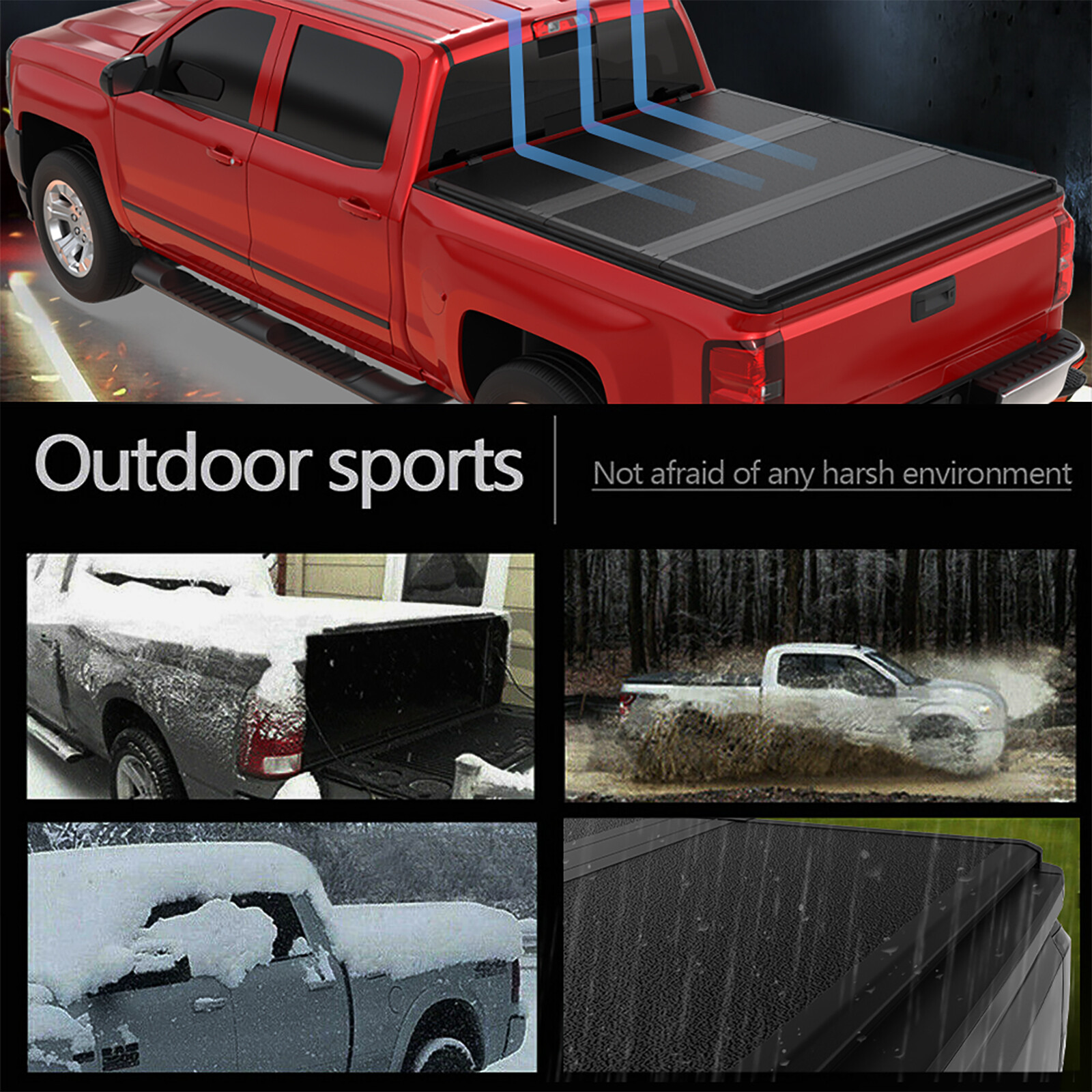 5.8FT Hard Solid Tonneau Cover For 2007-2024 Silverado Sierra 1500 Truck Bed