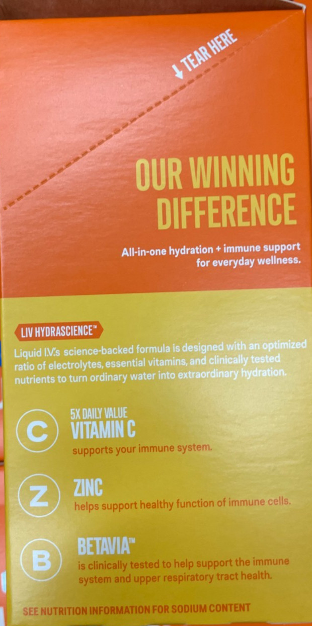 Liquid IV Tangerine Immune Support 96 packets. Best By October 2027