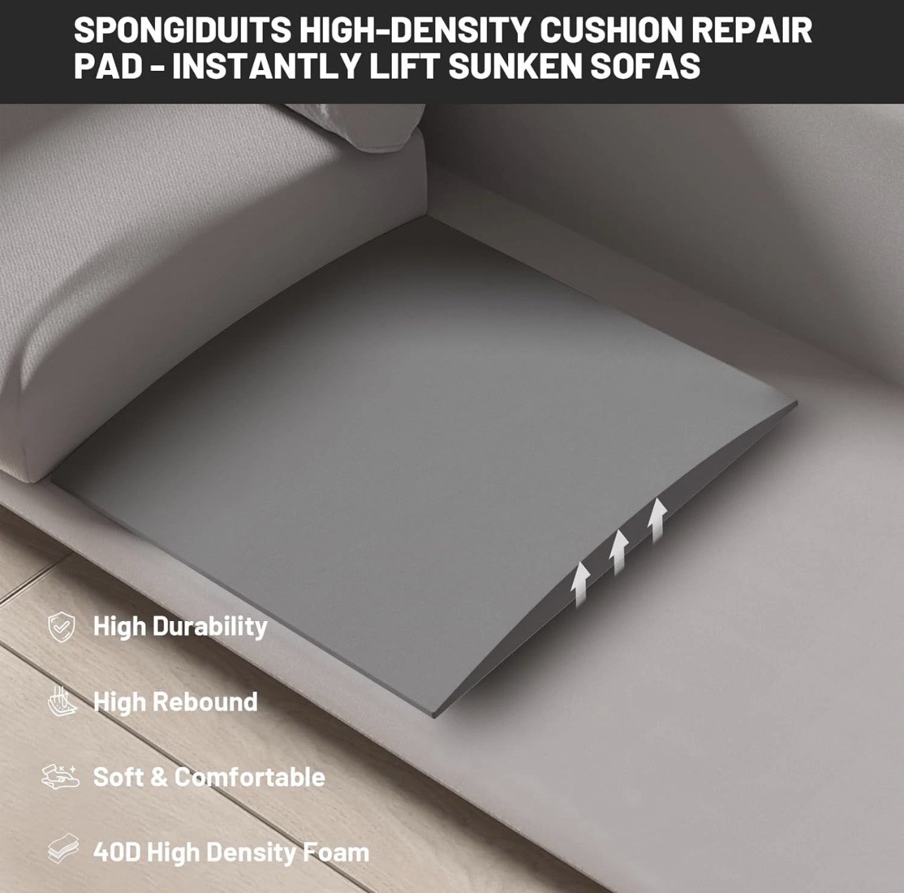 2 Couch Cushion Support for Sagging Seat 20" X 20" High Density Curved Foam Sofa