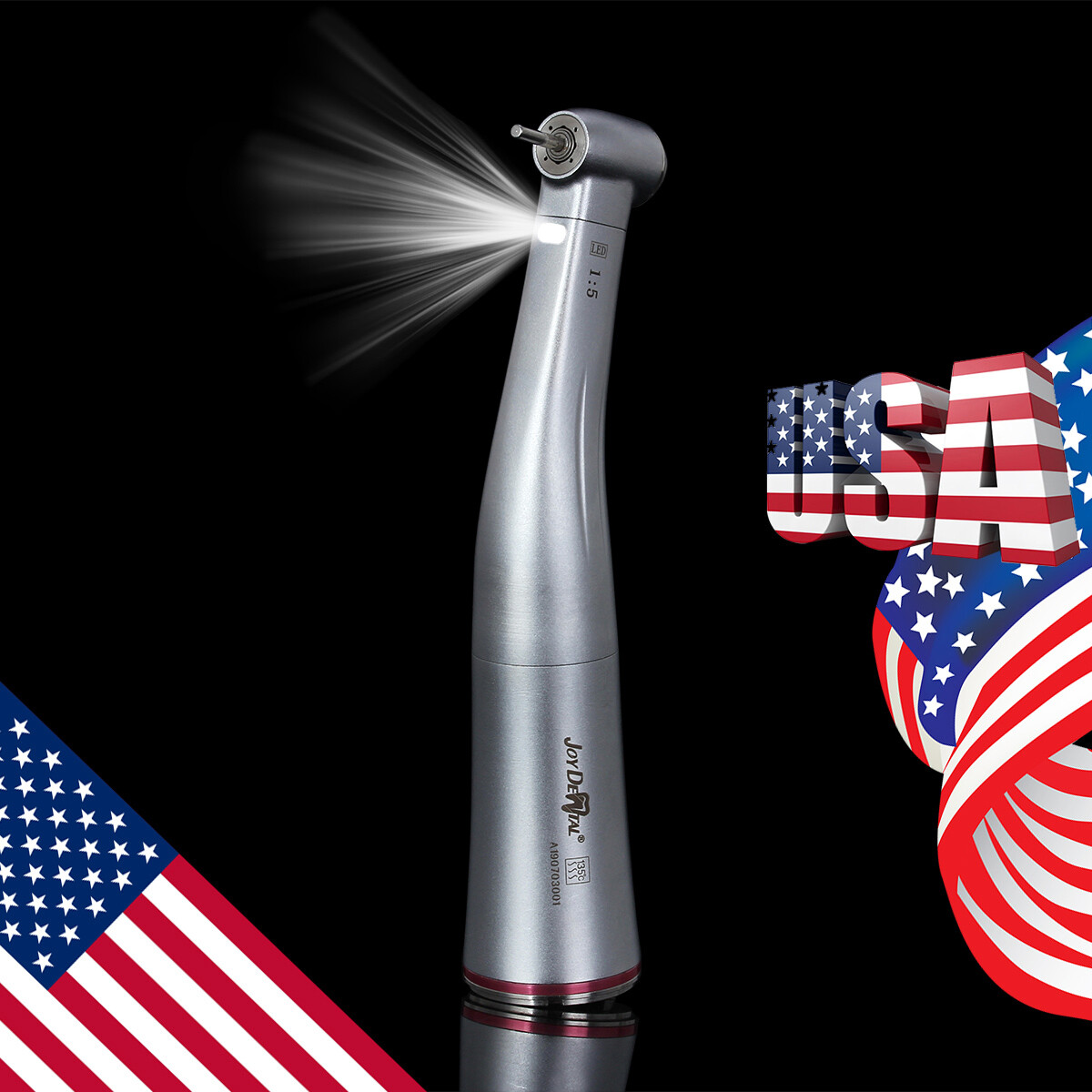 Dental 1:5 Increasing Contra Angle Optic LED Handpiece Fit for Electric Motor