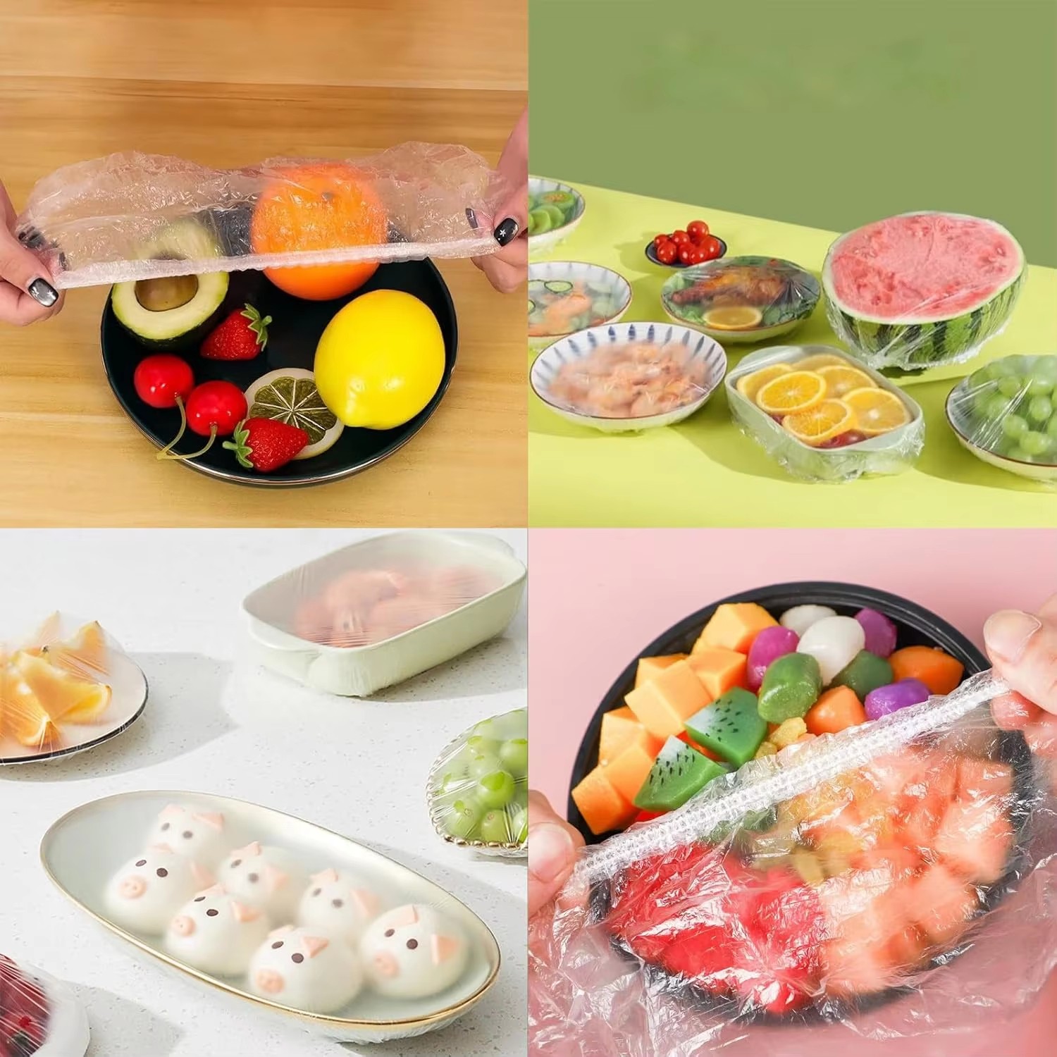 100-1000Pcs Stretchable Food Covers PE Elastic Bowl Cling Film Storage