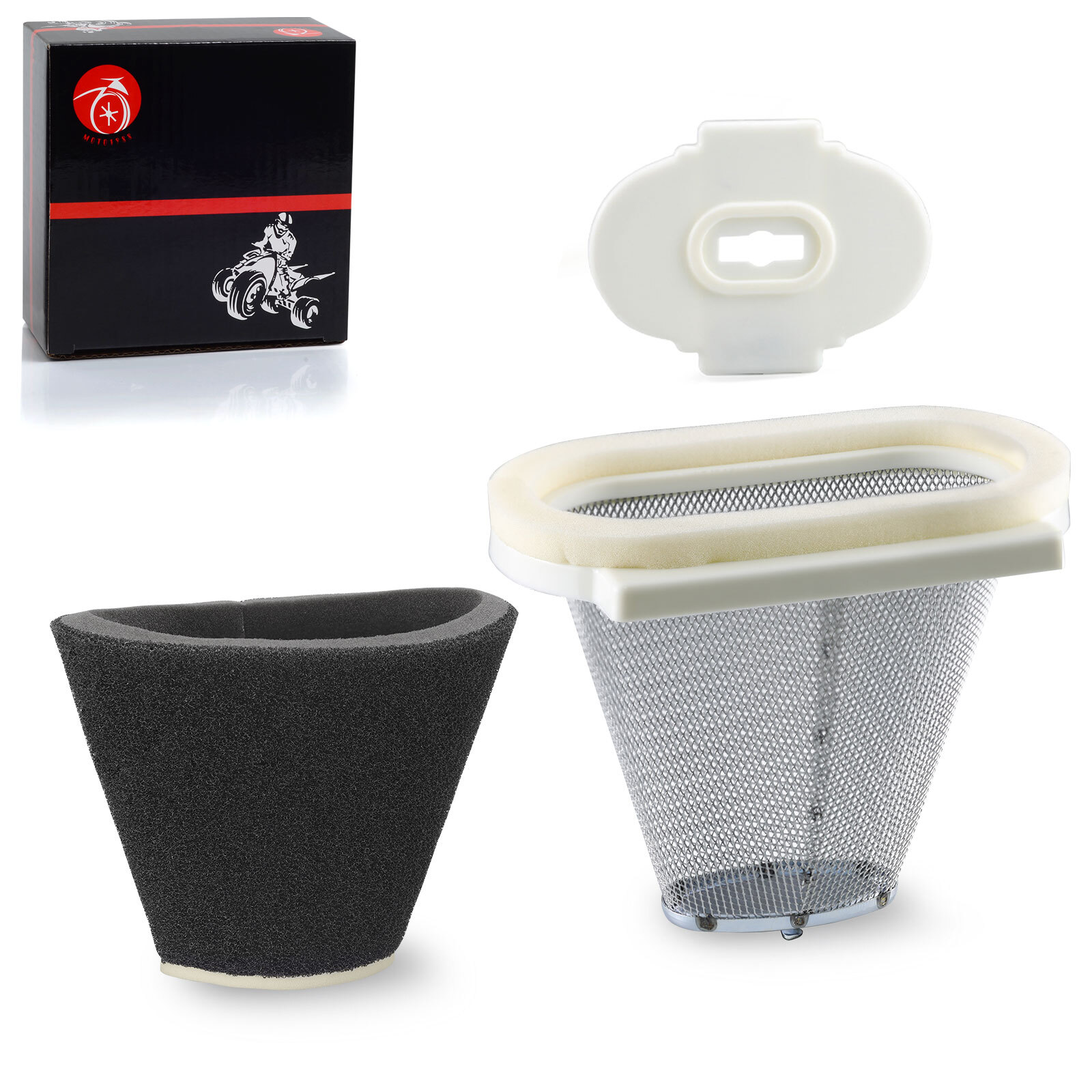 Air Filter & Cage Guide & End Cap For Yamaha Raptor 660R YFM660R 2001 2002- 2005