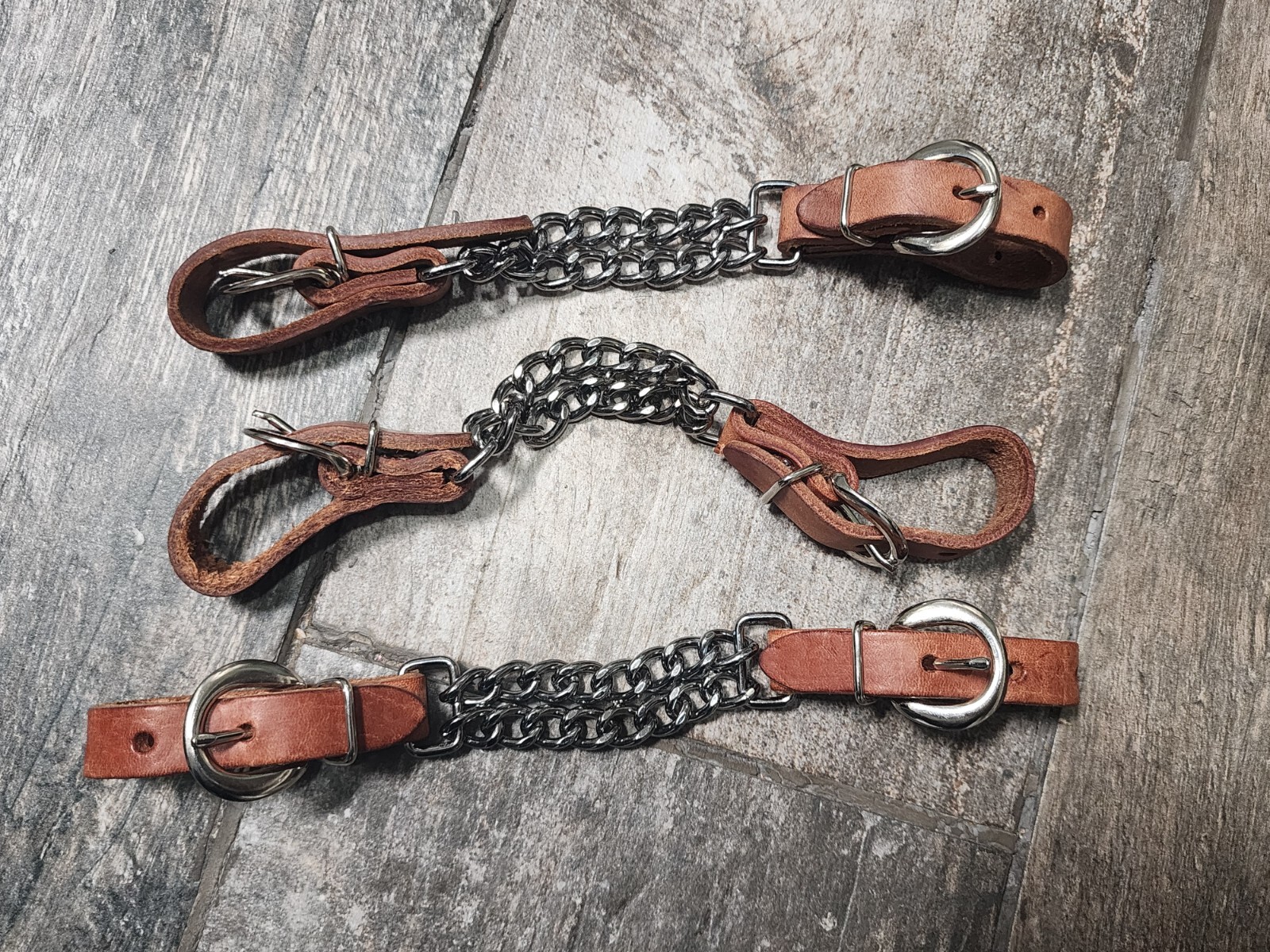 New Leather Curb Chains with Double Chain in 2 Colors
