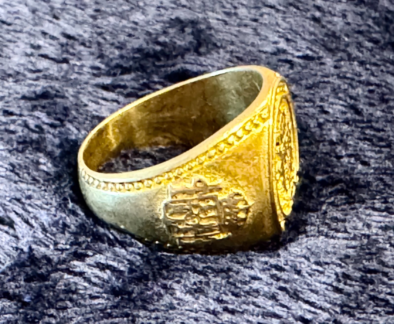 Costume Signet Style Rings - Lot of 2 - Spanish Coat of Arms & Dollar Sign