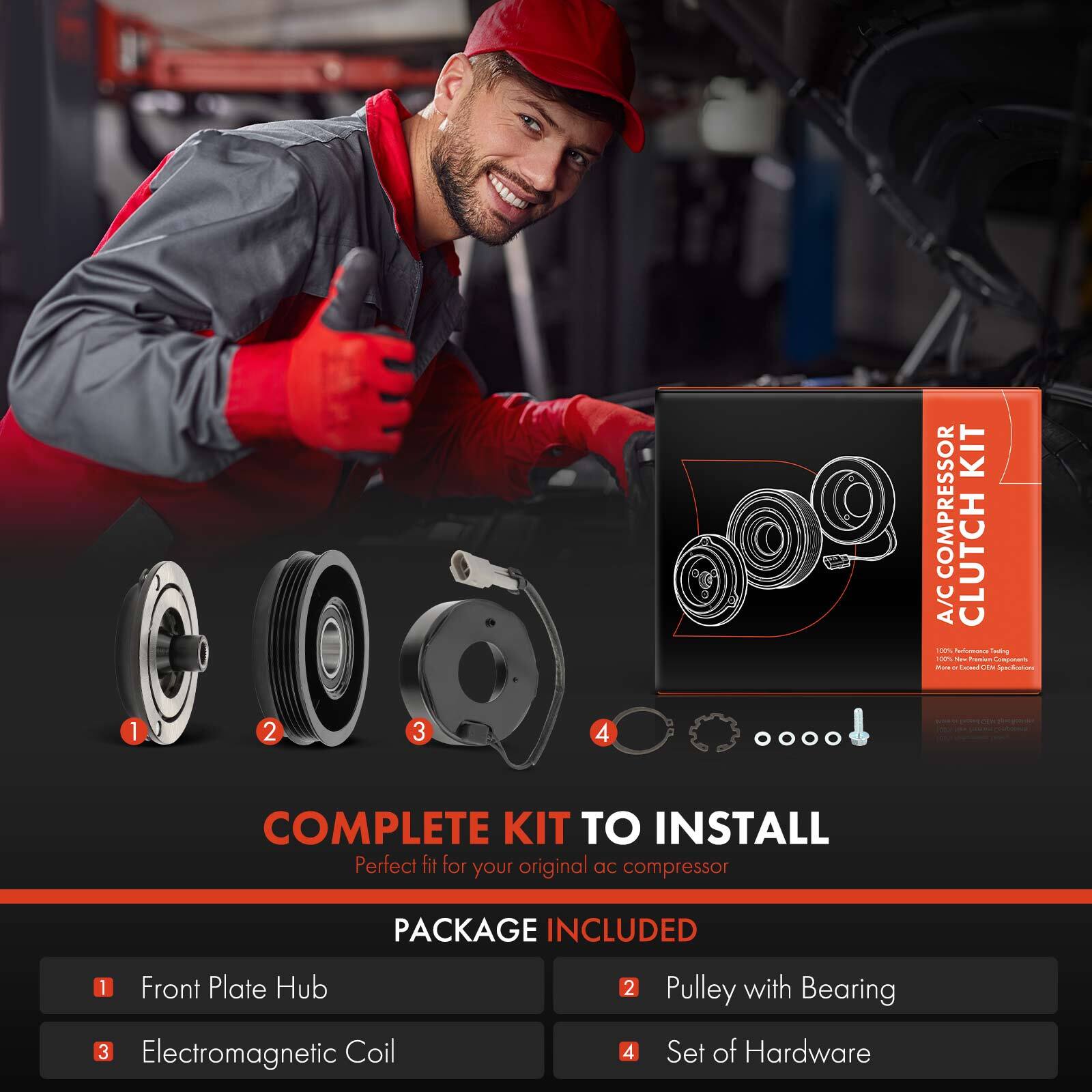 AC Compressor Clutch Kit for GMC Sierra Savana Yukon Cadillac Escalade Hummer