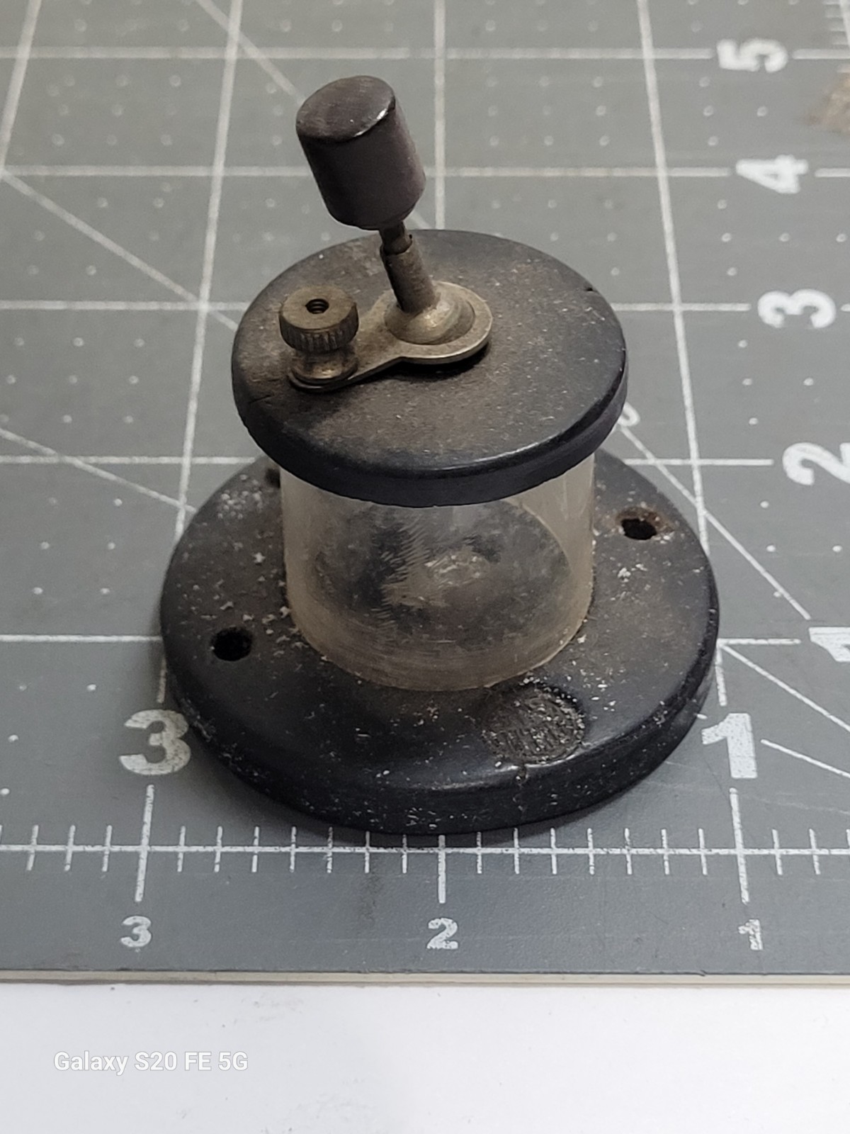 Vintage Pacent Crystal Detector Stand Enclosed Glass for a Crystal Radio 1920s