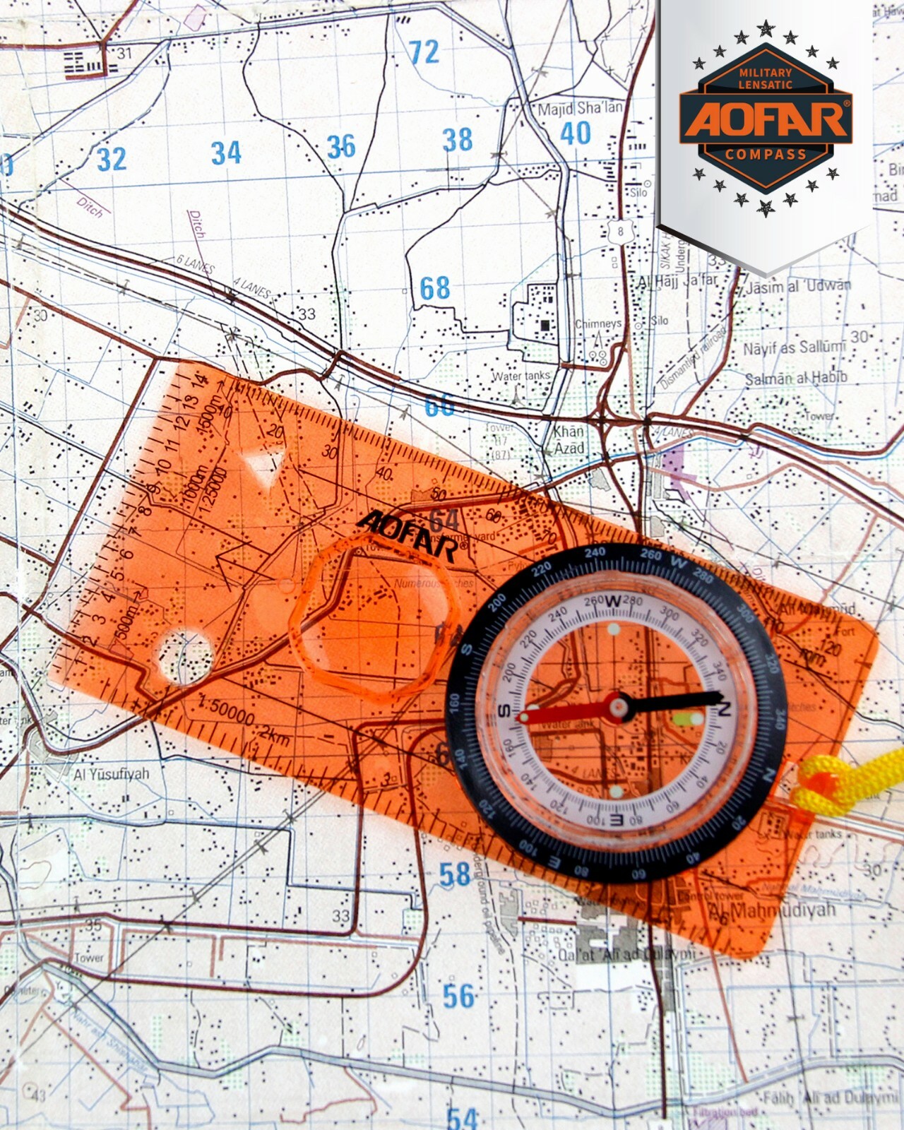 AOFAR Orienteering Map Compass AF-5C Hiking Survival Lightweight Kids Navigation