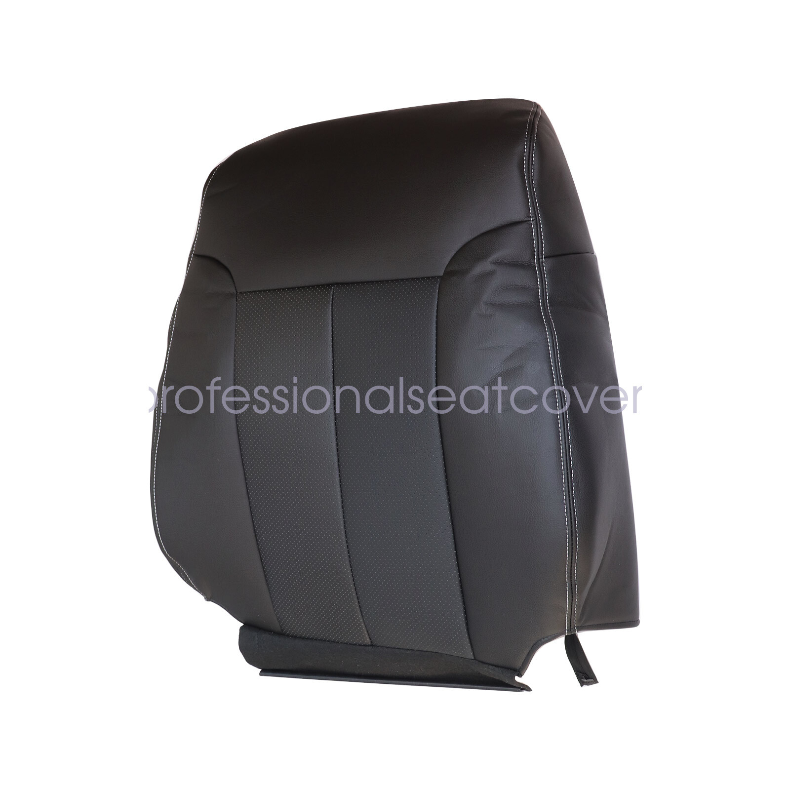 For 2009-2014 Ford F150 Lariat Front PERFORATED Leather Seat Cover Black