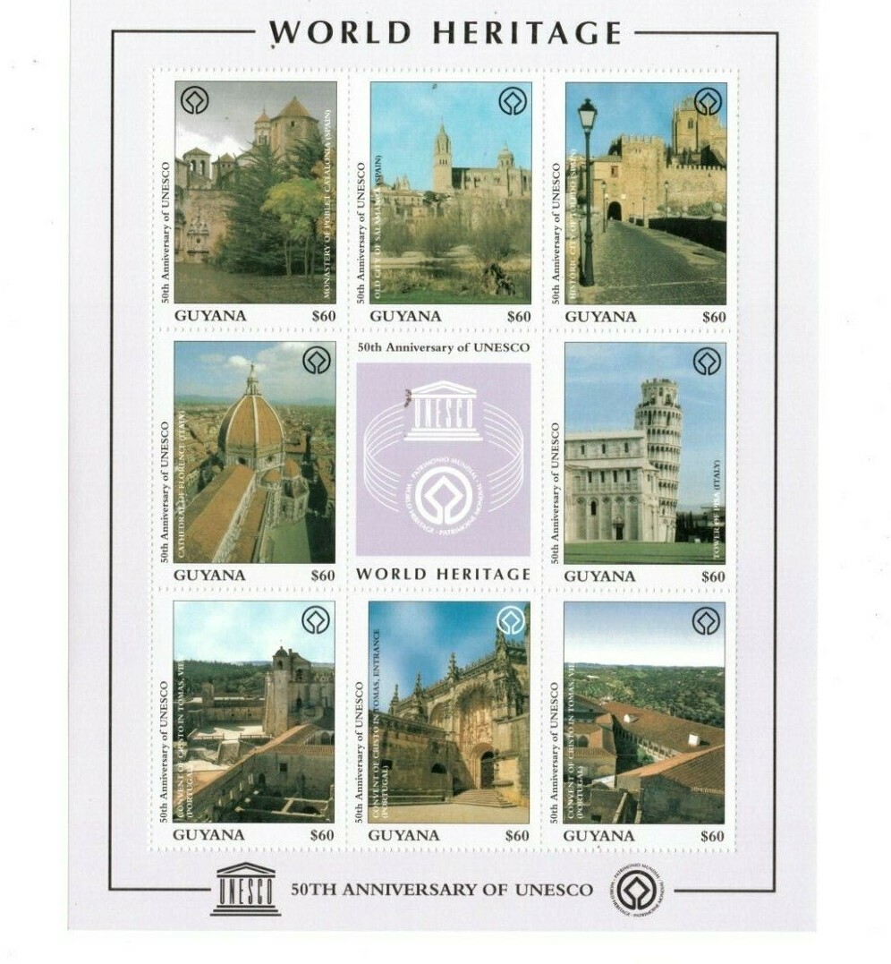 Guyana - 1997 - UNESCO - Sheet of Eight stamps - MNH