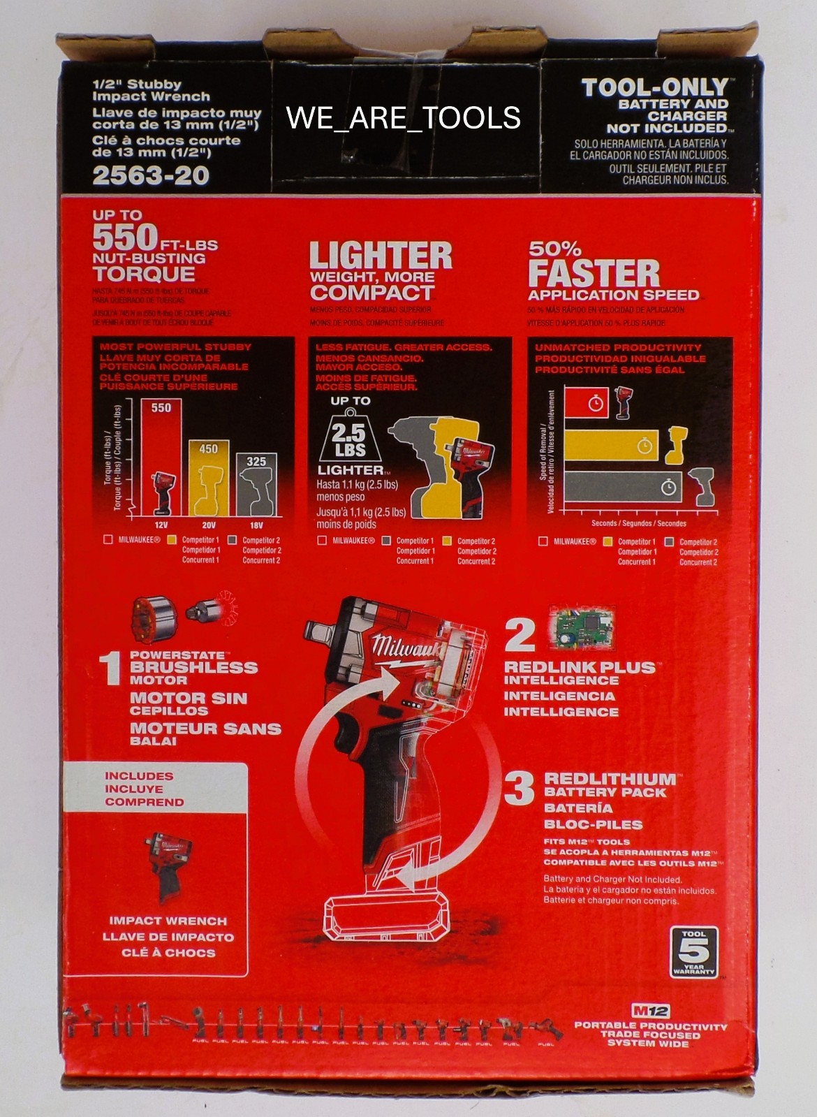 NEW IN BOX Milwaukee 2563-20 M12 FUEL 1/2" Stubby Impact Wrench w/ Friction Ring