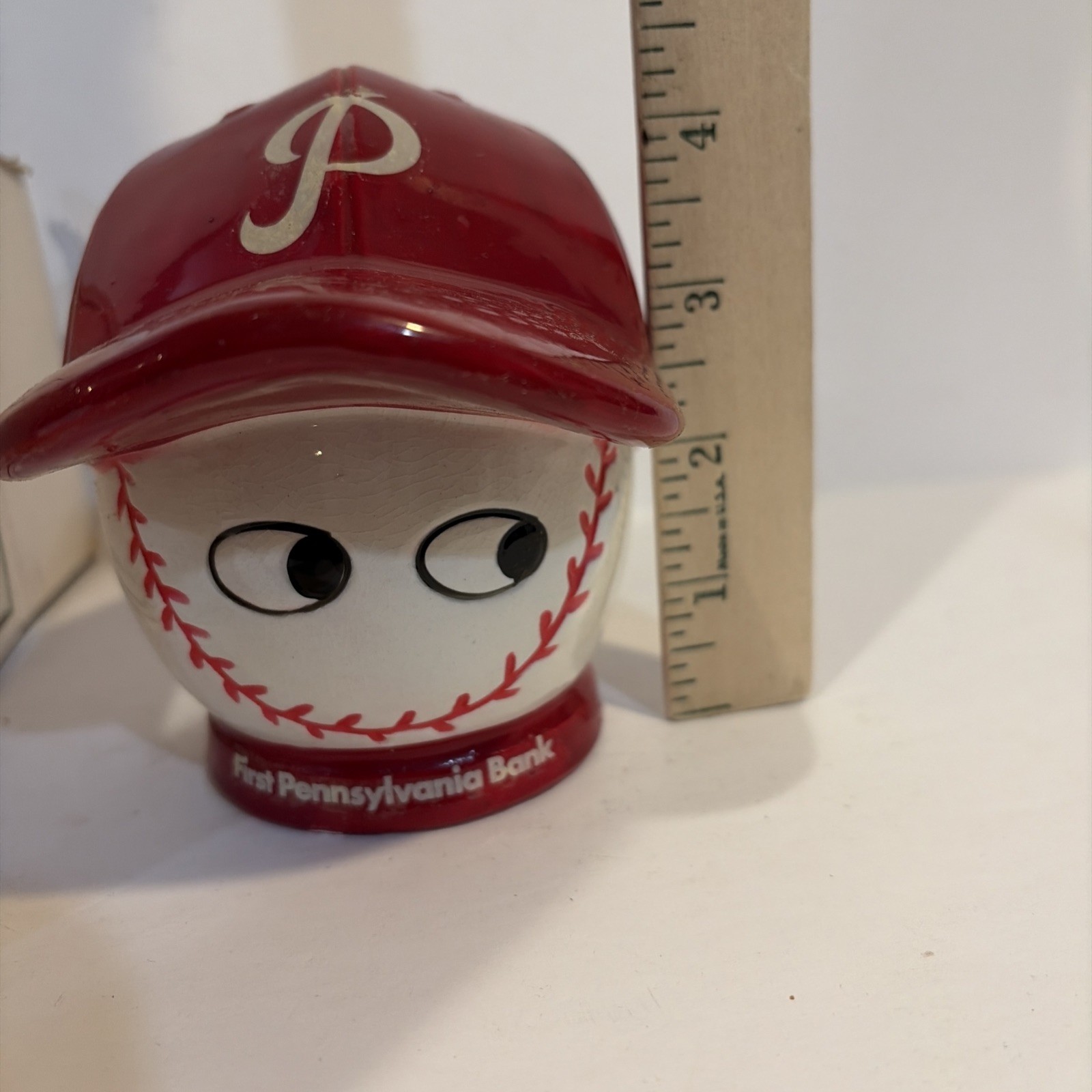 VTG First Pennsylvania Bank Philadelphia Phillies Ceramic Coin Baseball Cap WDWK