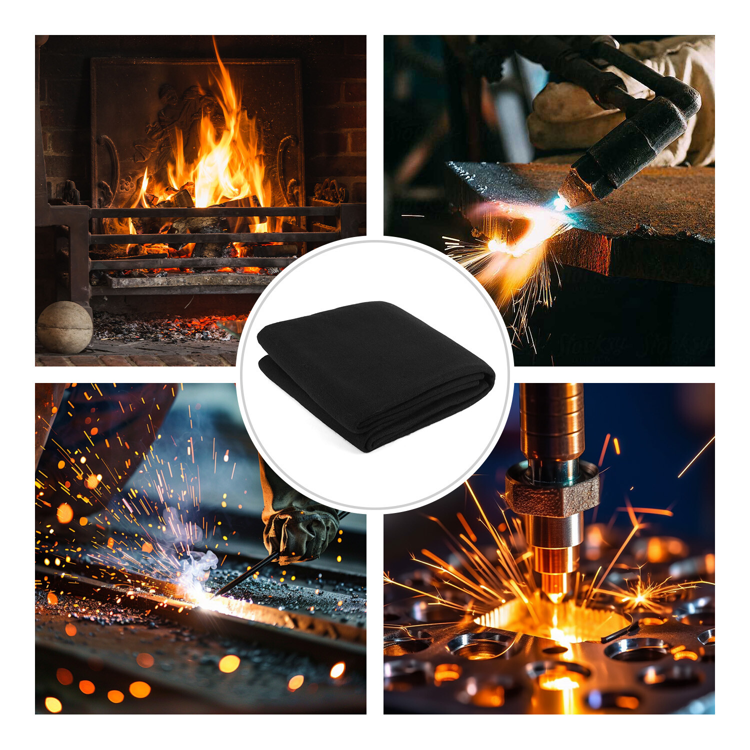 40"x40" Welding Blanket Fireproof Flame Carbon Felt for Welders Retardant Fabric