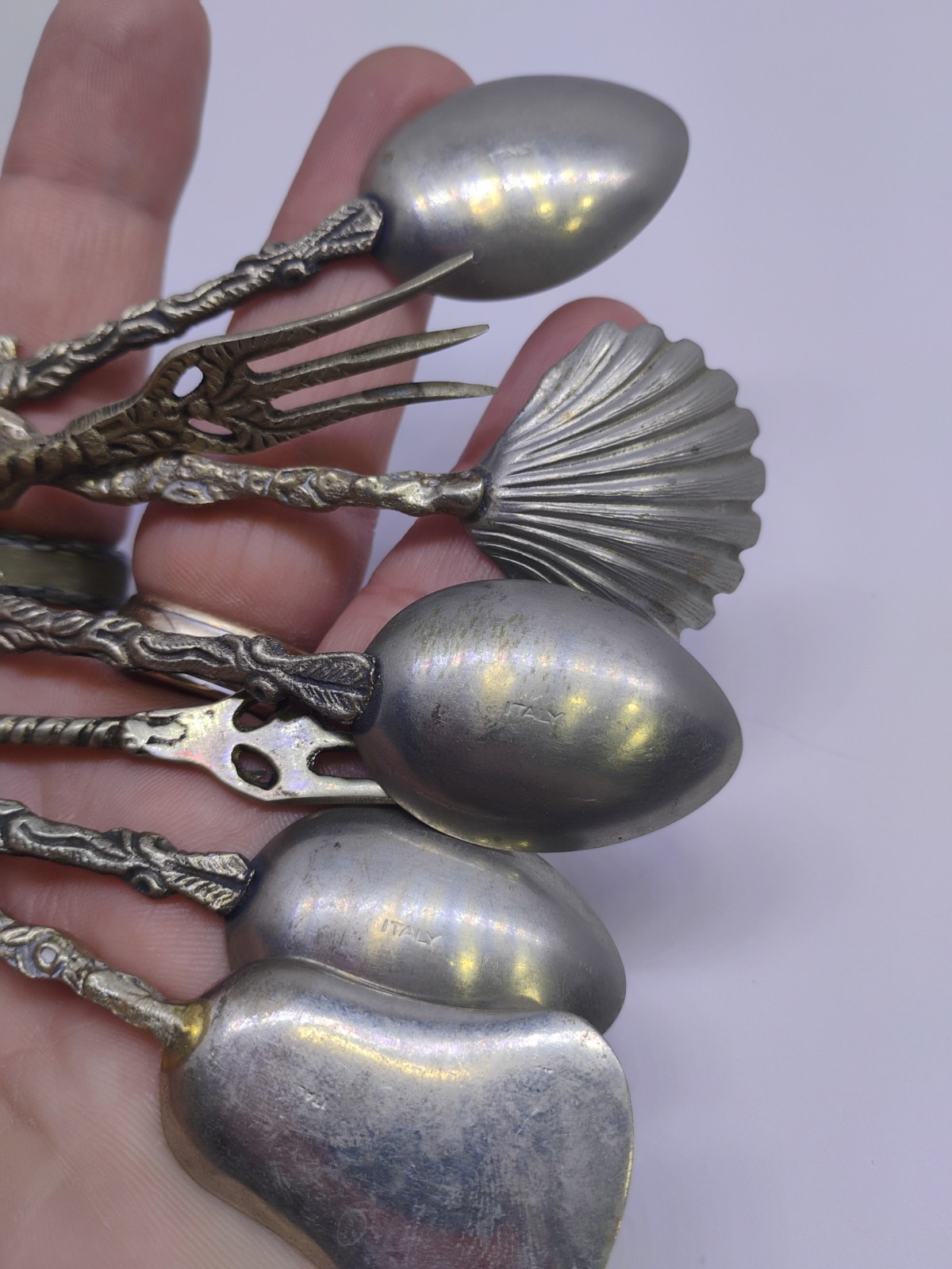 Vtg Figural Ornate Spoons Disney Italy Floral Pewter Silver Plate & More 25