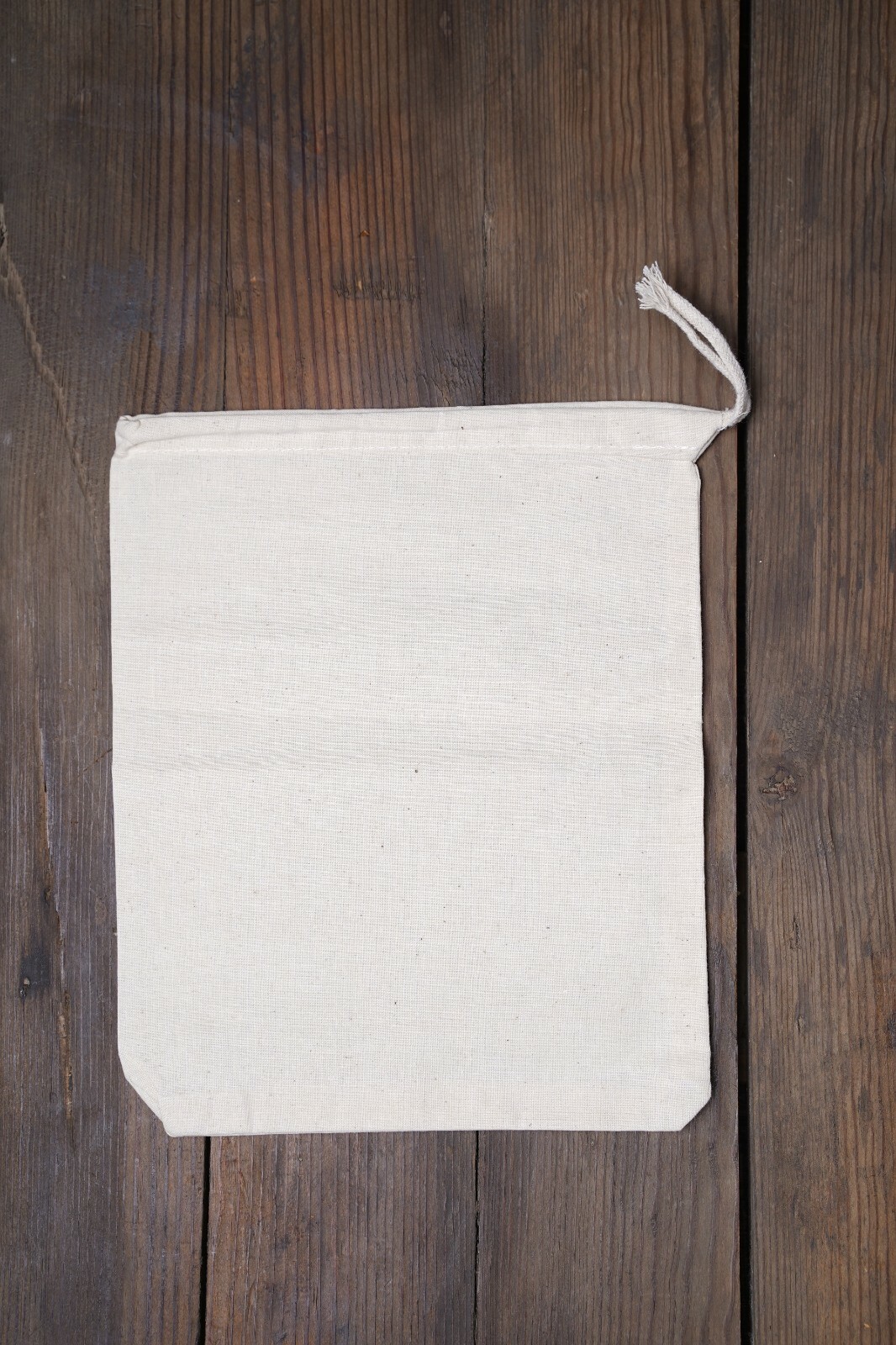 8"x10" Cotton Single Drawstring Muslin Bags (Natural Color)
