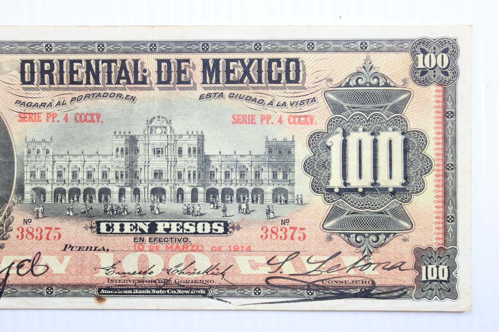 Banco Oriental de Mexico 1914 100 Pesos P S385c #0432