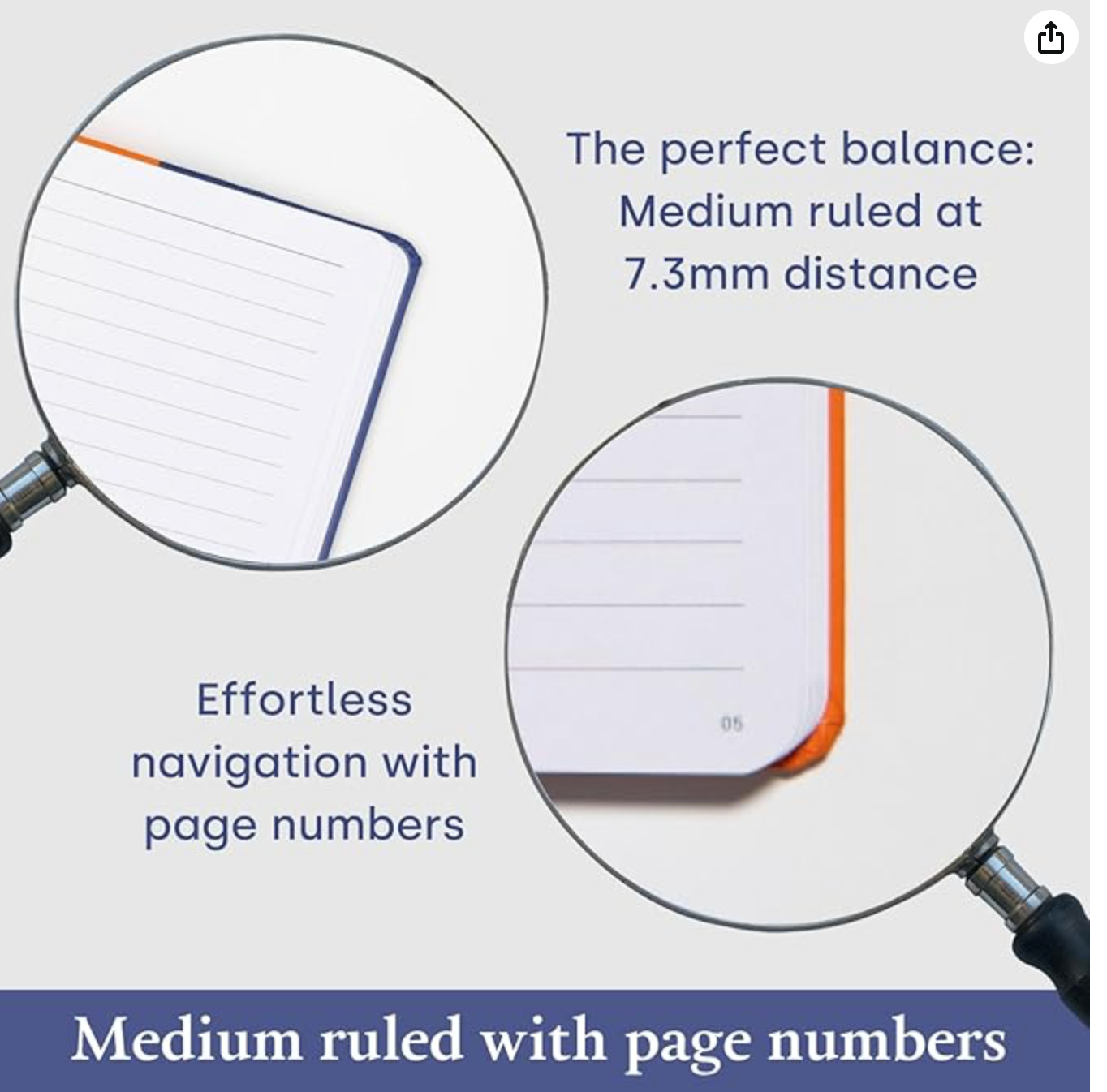 Yop & Tom Medium Hardcover Notebook A5 Lined 180 Pgs - Blue & Orange