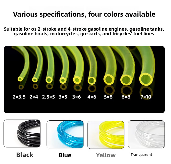 ID 2-7mm Polyurethane Petrol Fuel Gas Line Pipe Hose For Mowers Trimmer Chainsaw