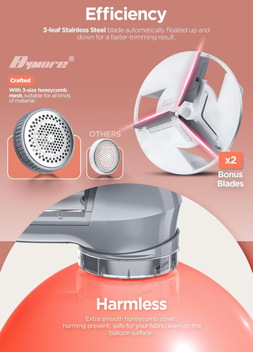 Bymore Fabric Shaver, Lint Remover, Shaver 5.75*2.60*2.64in, Gray