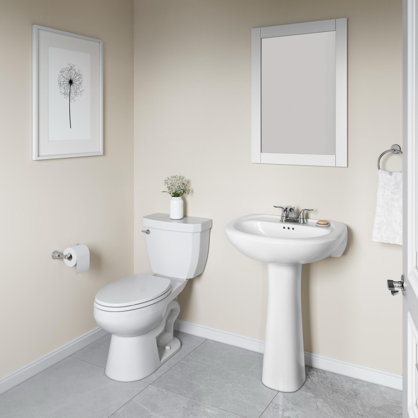 PRofLO PF1045 Lavatory Pedestal Base Only (Sink Sold Separate) - White