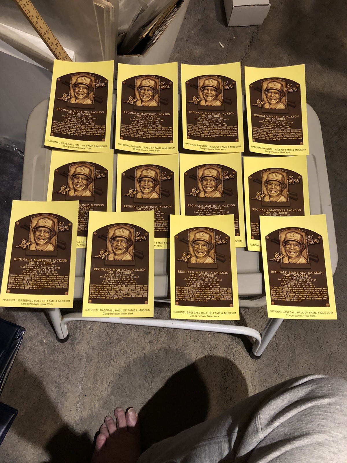 Reggie Jackson HOF Plaque Lot (12)-All Stamped/Canceled On Induction Day-Yankees