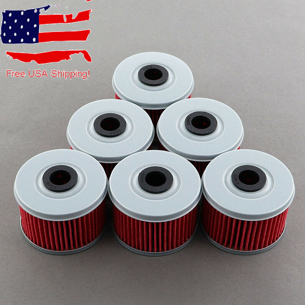 6x Oil Filter For Honda Rancher 350 420 TRX300 TRX400EX Foreman 500 Fourtrax 300