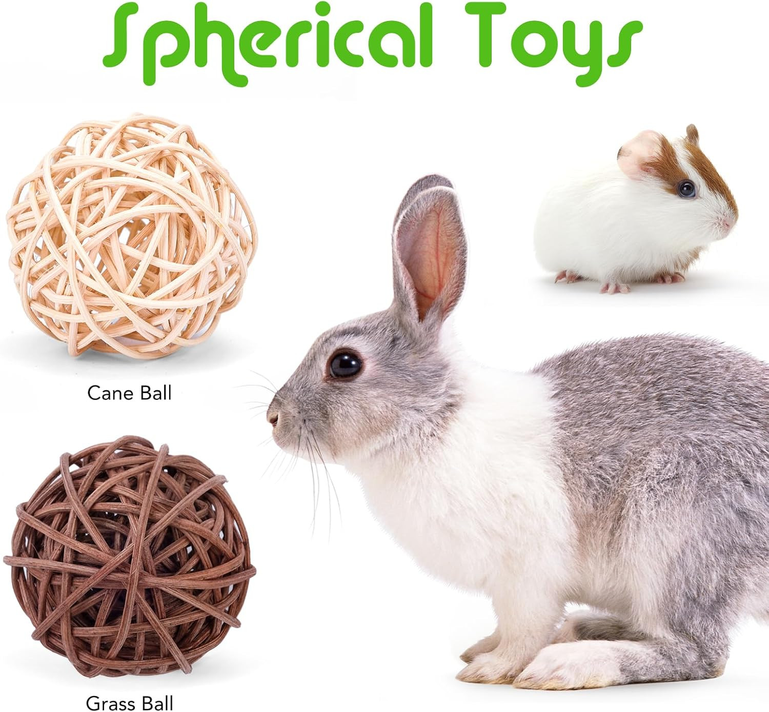 VESPRO Rabbit Bunny Toys for Rabbits Hamster Guinea Pig Toys Natural Timothy Hay