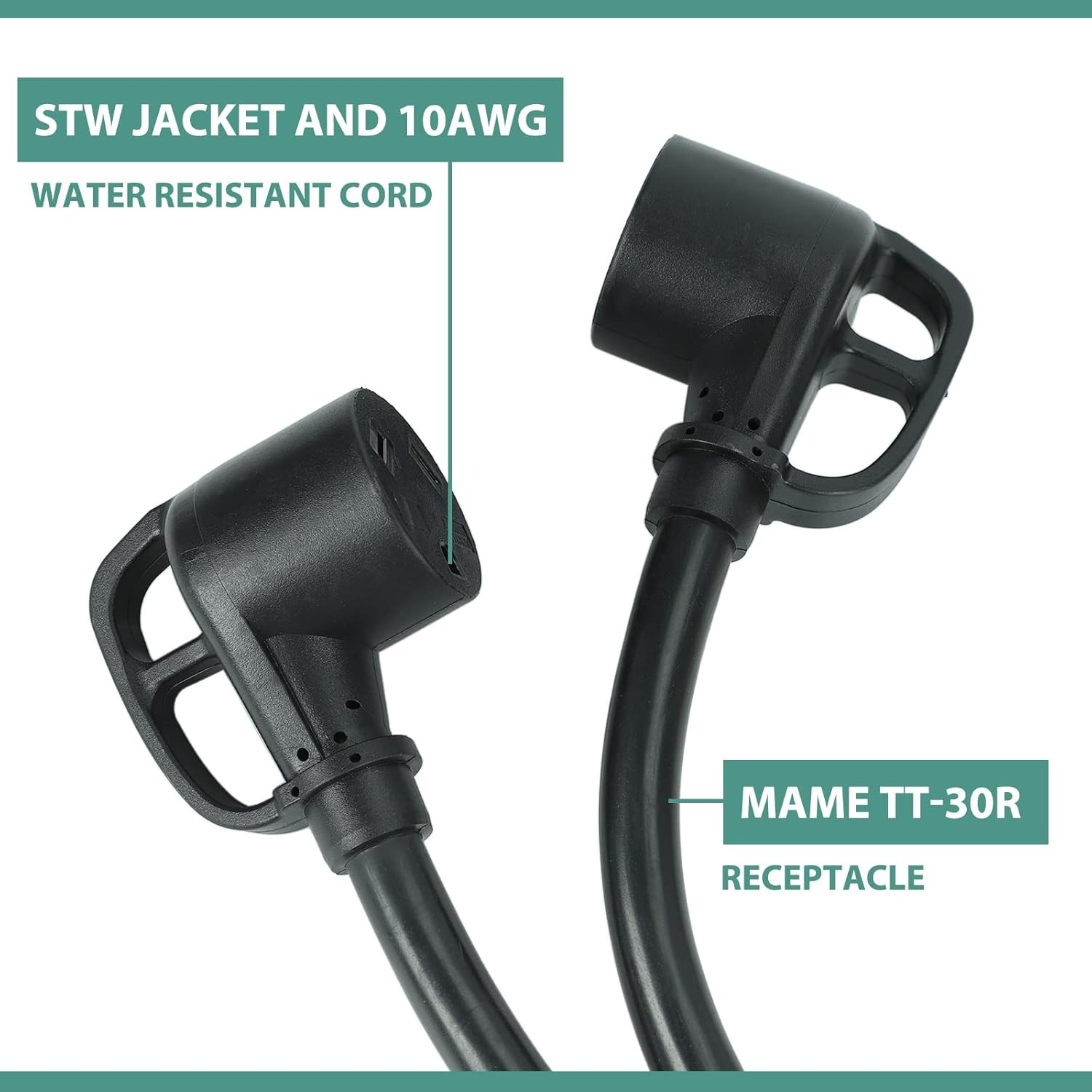 50 Amp 14-50P Male Plug to Two 30 Amp TT-30R Female RV Y Adapter Cord