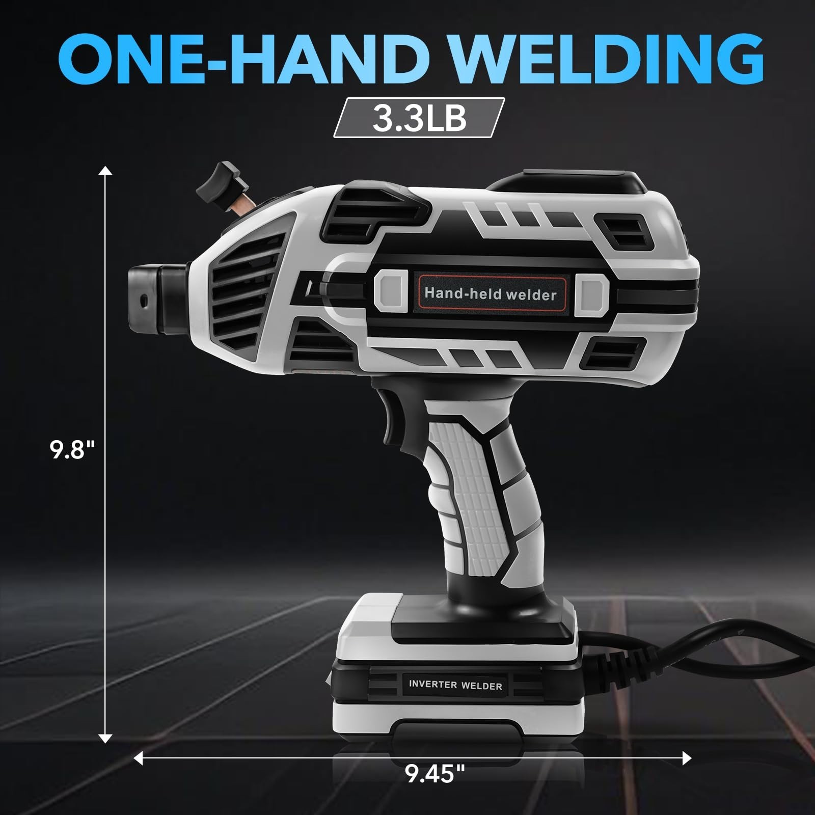 110V Handheld Welding Machine Kit with Auto-Darkening Goggles & Welding Rods