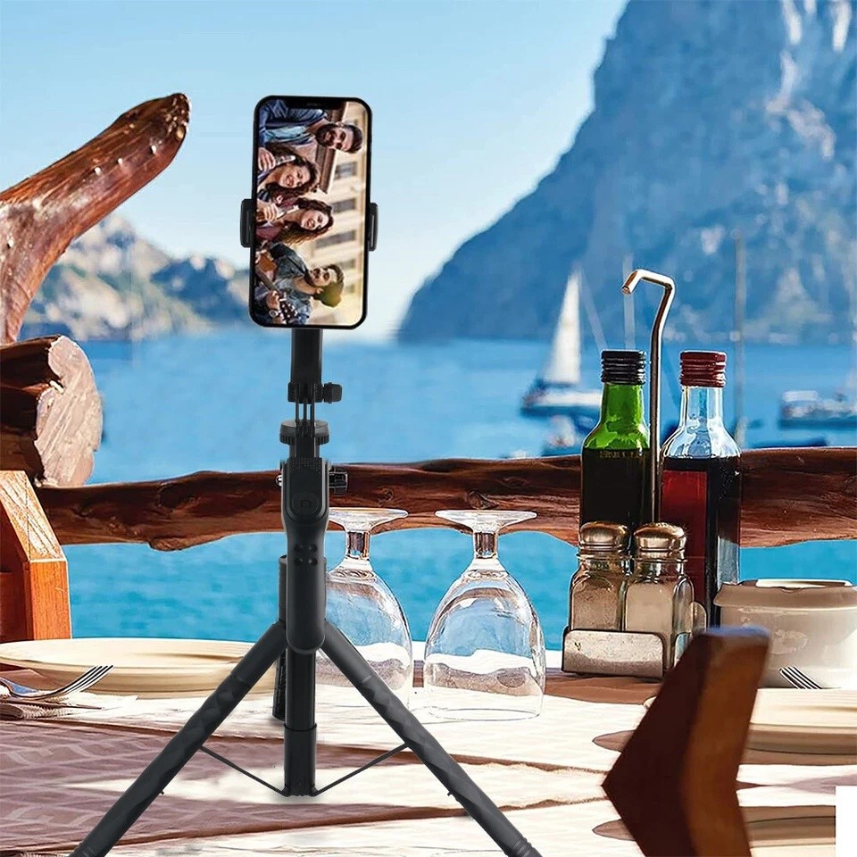 68" Professional Remote Selfie Stick With Cell Phone Holder Camera Tripod Stand