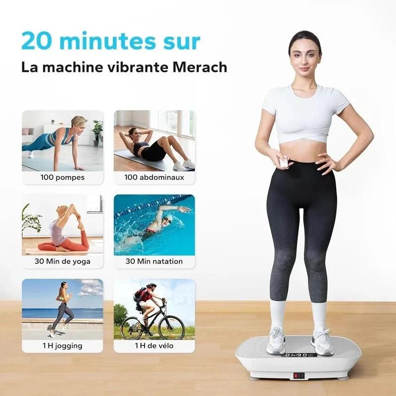 MERACH Vibration Plate Weight Loss Whole Body Workout Fitness Exercise Machine
