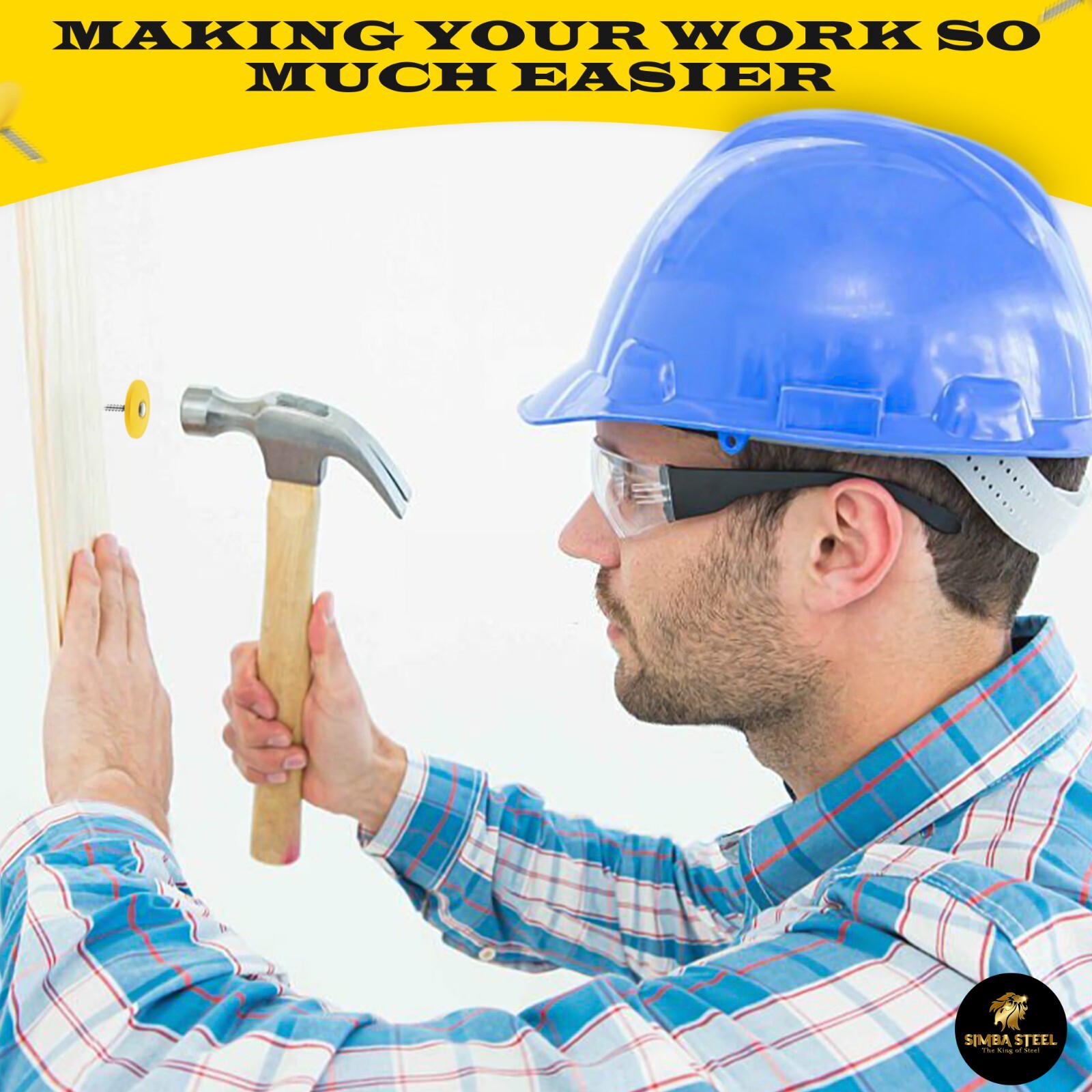 #12 x 1 in. Plastic Round Cap Roofing Nail (2,000-Pack) SimbaSteel