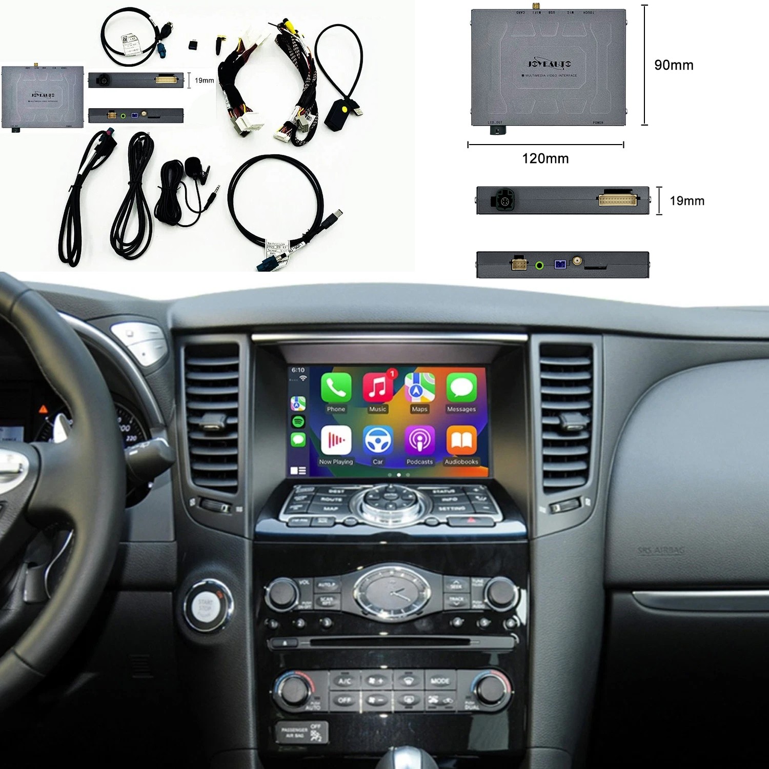 Wireless Apple Carplay, Android Auto, Mirroring, For Infiniti Q70 QX60 2015-2019