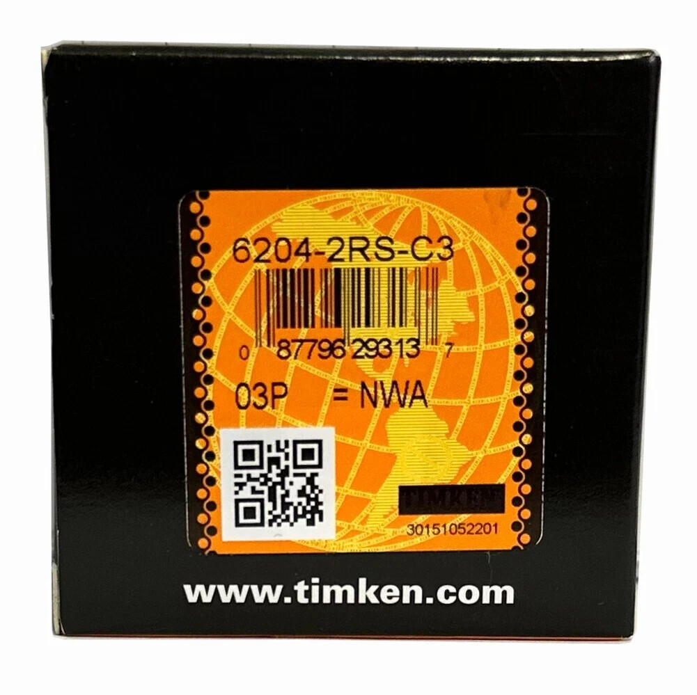 (2 PACK) USA TIMKEN 6204-2RS C3 20X47X14MM Double Rubber Seal Bearings