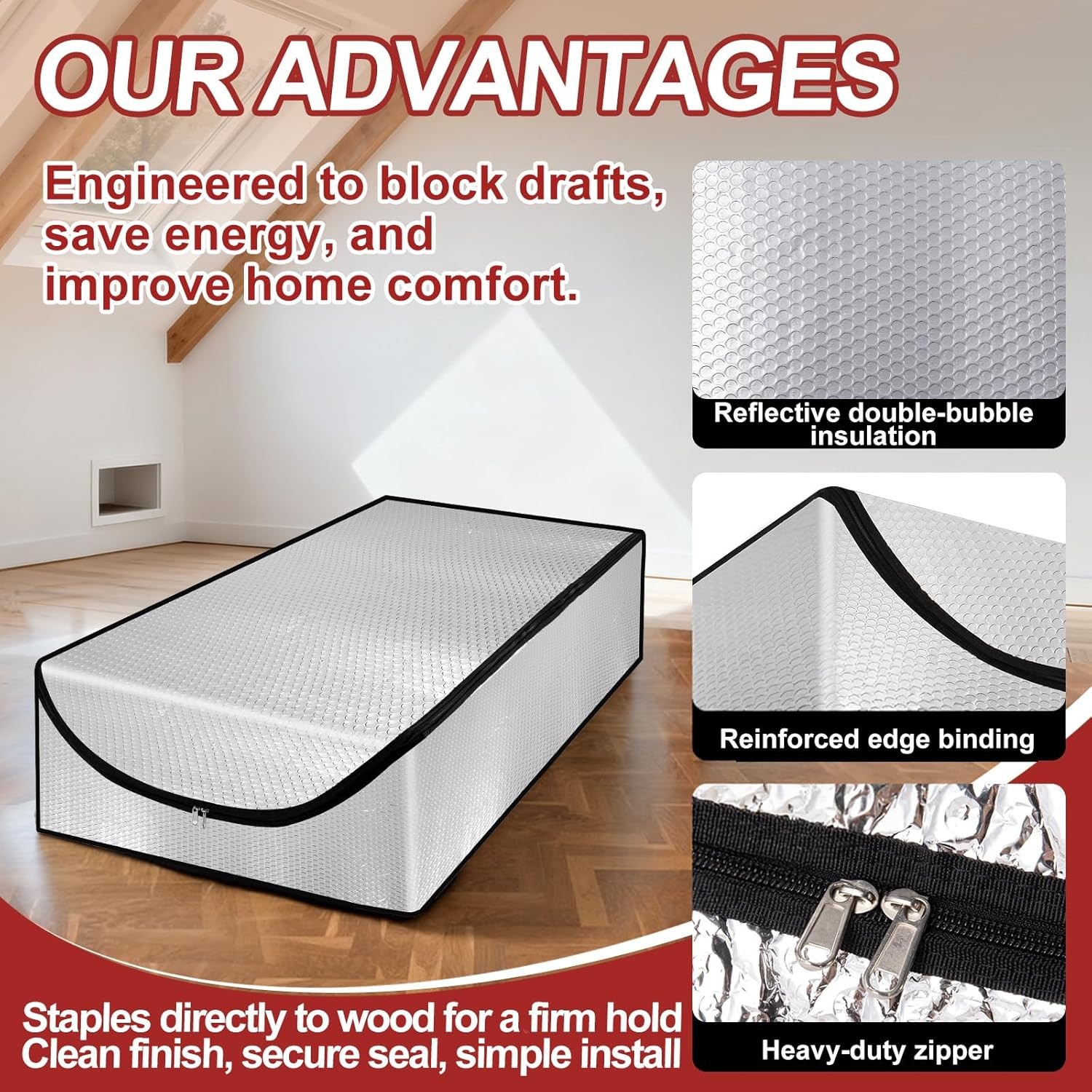 Attic Stairway Insulation Cover Pull-Down Attic Door Tent