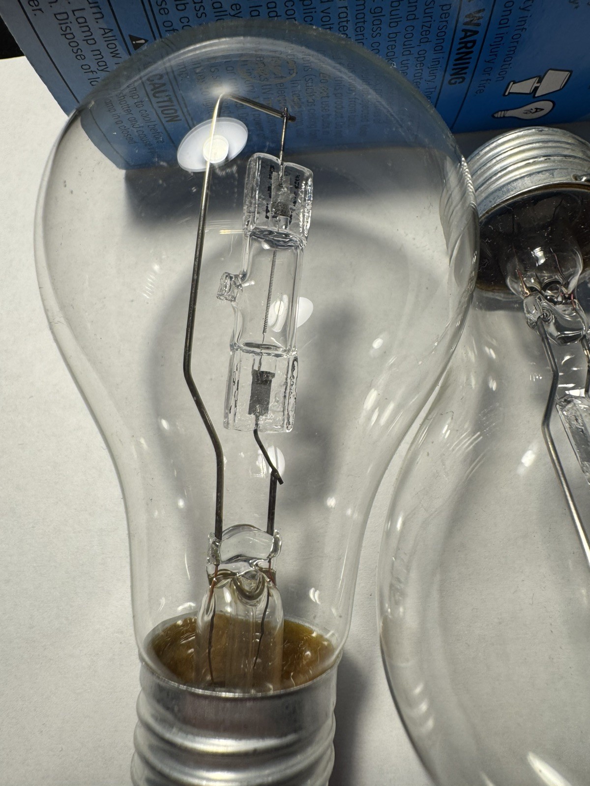 Pack 2. GE Light Bulbs 43 Watt 120V E26 base Crystal clear Good for Heating