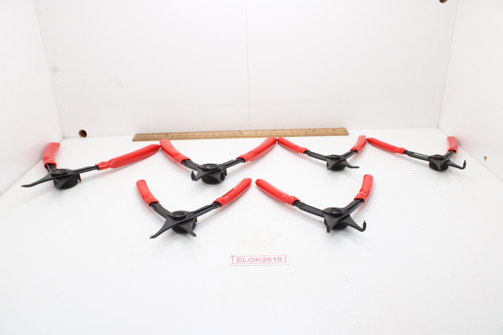 Snap On PRH406 6 Piece Red Rubber Handle Snap Ring Pliers Set USA