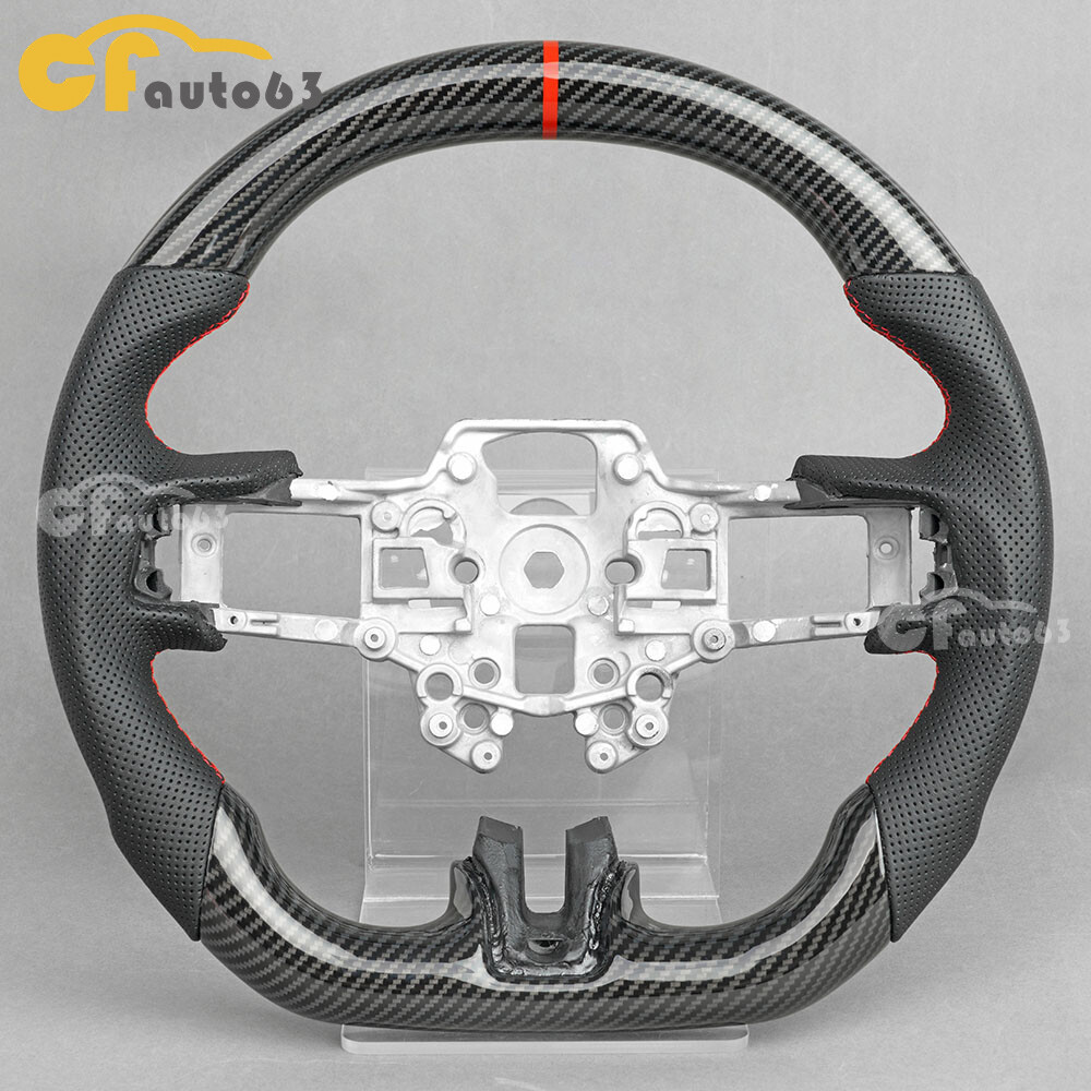 HYDRO DIP Carbon Fiber Steering Wheel Fit For 2018-2023 Ford Mustang GT Red Line