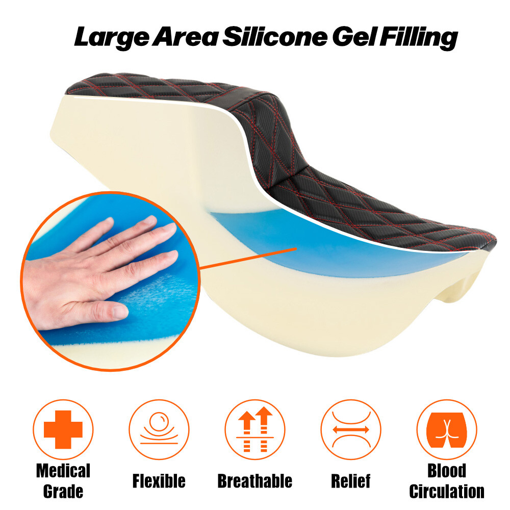 1-piece Step-up Seat Front Rear Full For Harley Street Glide Road King 1997-2007